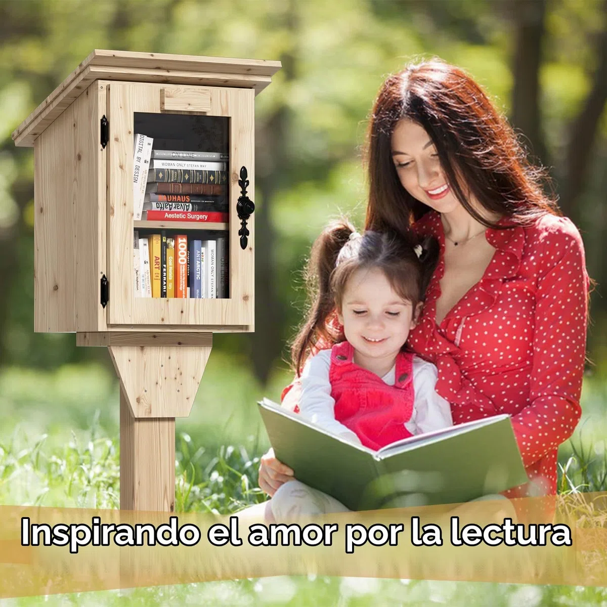 MSFE Librería Infantil con Forma de Casa,Pequeña Caja de Biblioteca Exterior de Doble Capa,Pequeña Caja de Biblioteca Gratuita Impermeable,Kit de Bricolaje para Estante Colgante para Compartir Libros