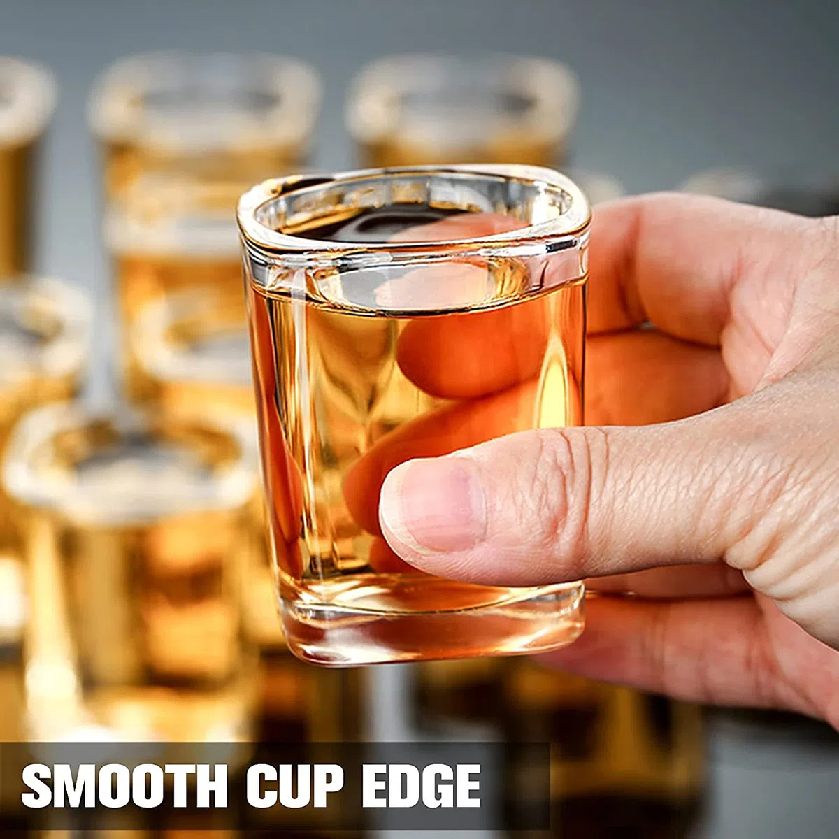 Paquete de 30 vasos de chupito de base pesada a granel, juego de vasos de chupito cuadrados de 2.2 onzas, vasos de chupito transparentes para espresso, vasos de chupito pequeños para vodka