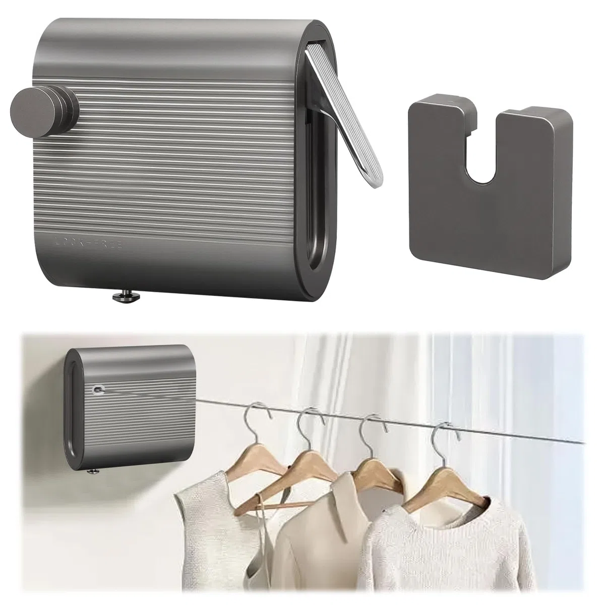 Tendedero Retractil Ajustable, 4.2 m Inoxidable Tendedero Retractable, Tendedero de Pared Que no se Descuelga, Tendedero de Pared Portátil, Cuerda Retráctil Pared Montado para Balcón, Baño, Dormitorio