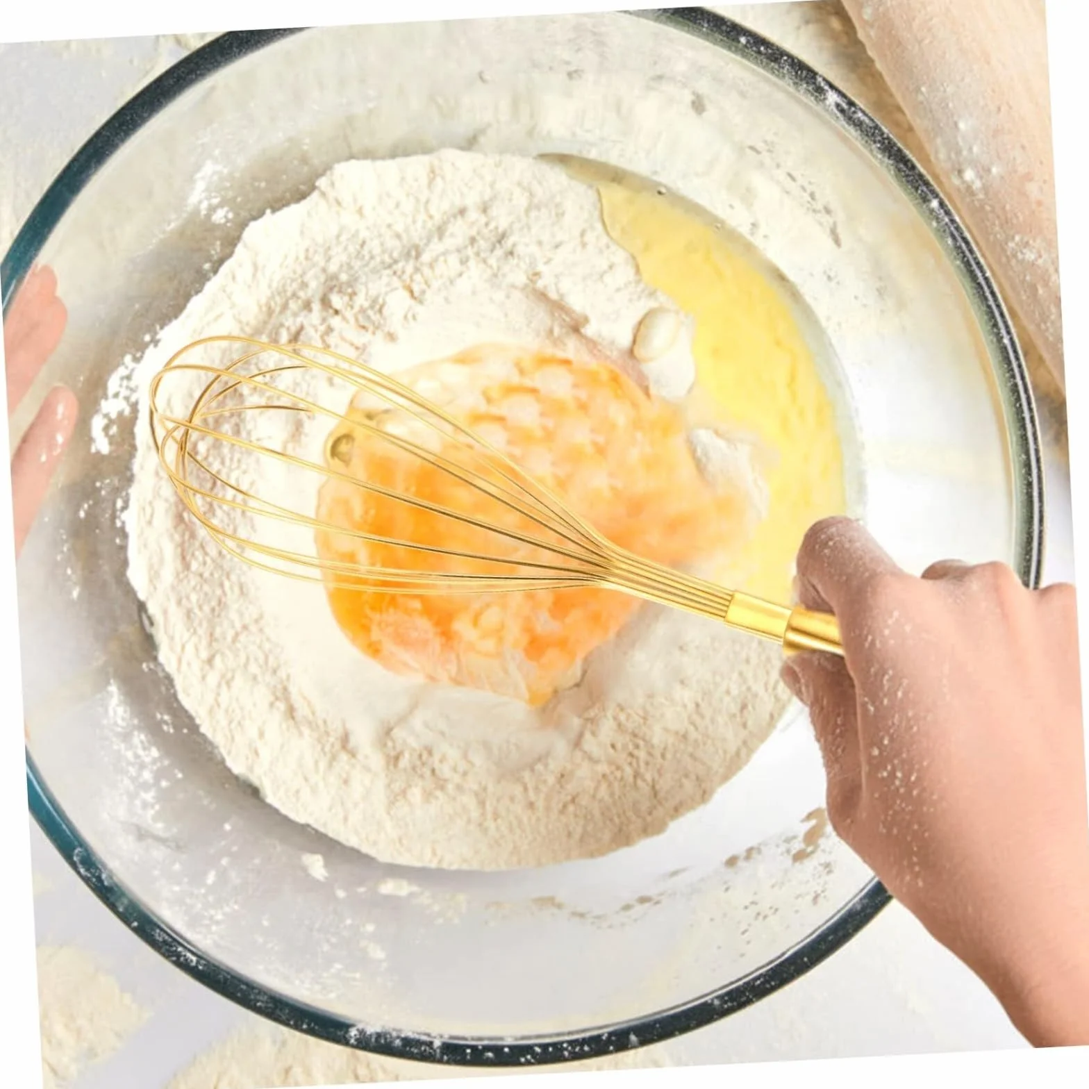 Varillas de Batir para Cocinar Batidor De Huevos Portátil De Mano Con Forma De Globo, Suministros De Cocina For Salsa Manual, Mezclador De Harina Y Huevo De Acero Inoxidable Huevos, Espumar, Batir(12i