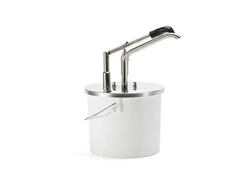 Hovicon - Dosificador de palanca inoxidable para salsas con cubo de plástico, capacidad 3 l