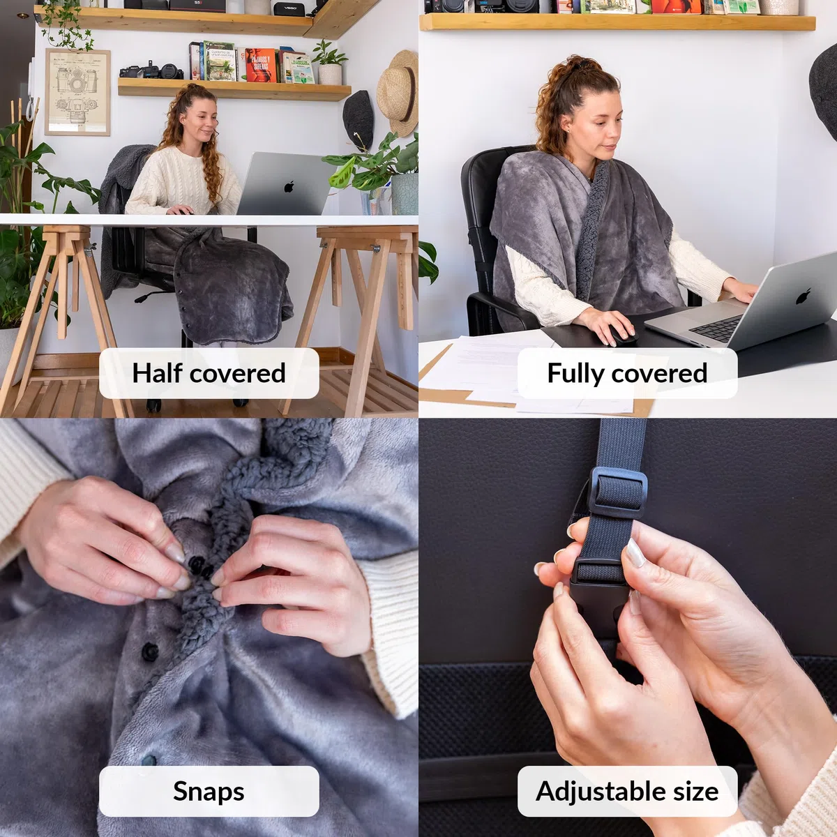 ODOXIA Manta para Silla de Oficina | Manta Acogedora y Cálida para Cualquier Silla de Oficina | Manta Envolvente para el Trabajo o el Hogar | Manta Comodísima para la Silla de Oficina | Lavable