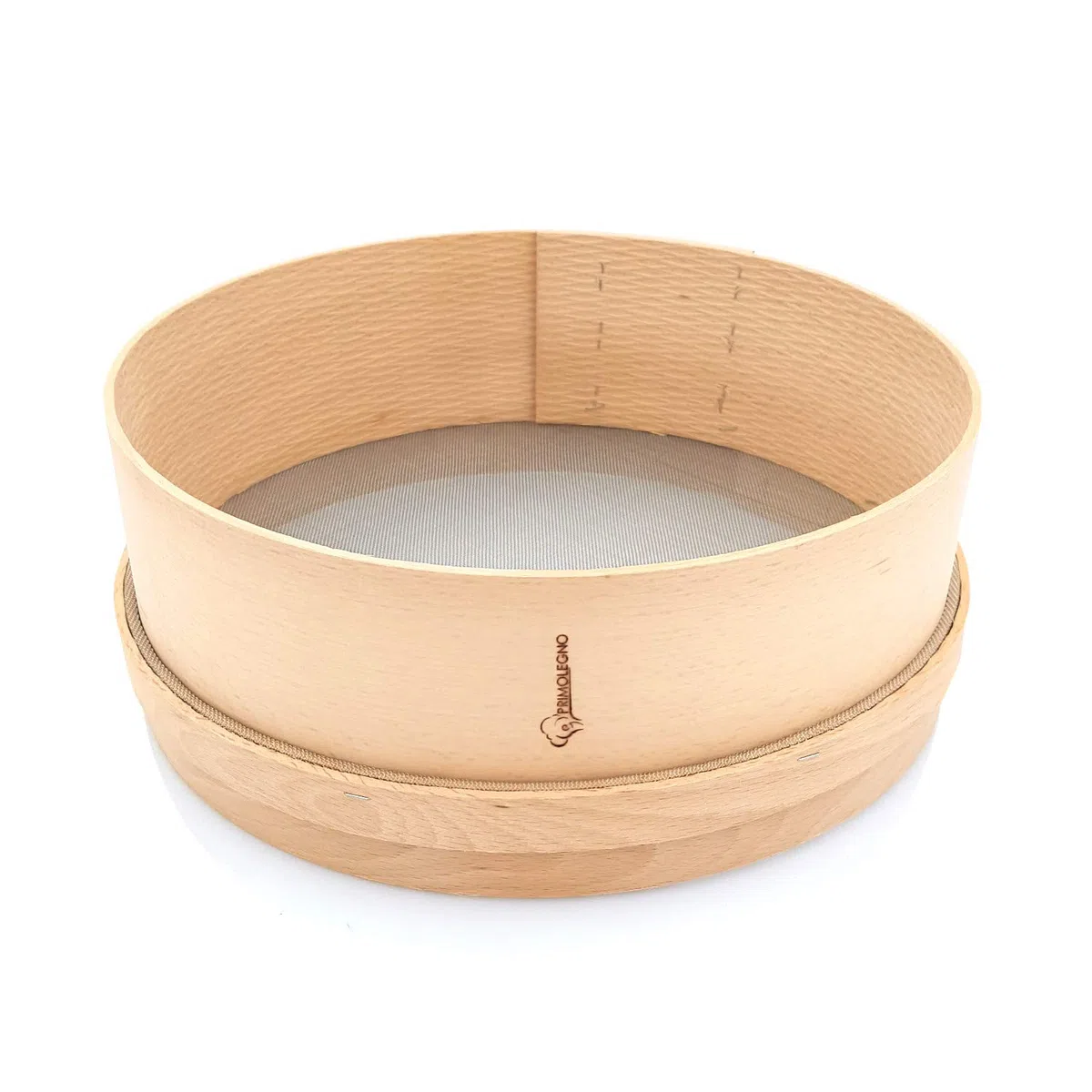 PRIMOLEGNO Tamiz de Madera Maciza Certificado | Diámetro 30 cm | Malla fina 1x1 mm | Adecuado para Tamizar Harina, Cereales, Azúcar, Maíz, Arroz, Arena | Red Grabable