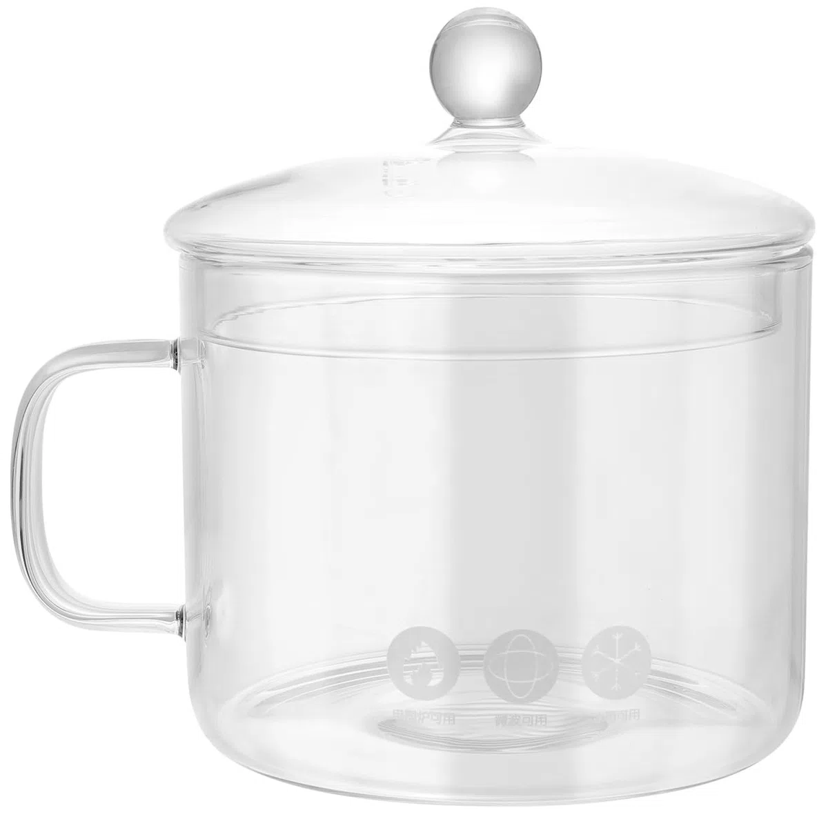 Angoily Olla De Vidrio Para Cocinar a Fuego Lento 7.08X5.70X5.11In Con Tapa Y Mango Ergonómico Para Pasta Sopa Y Fideos Instantáneos En Hogar Y Restaurante