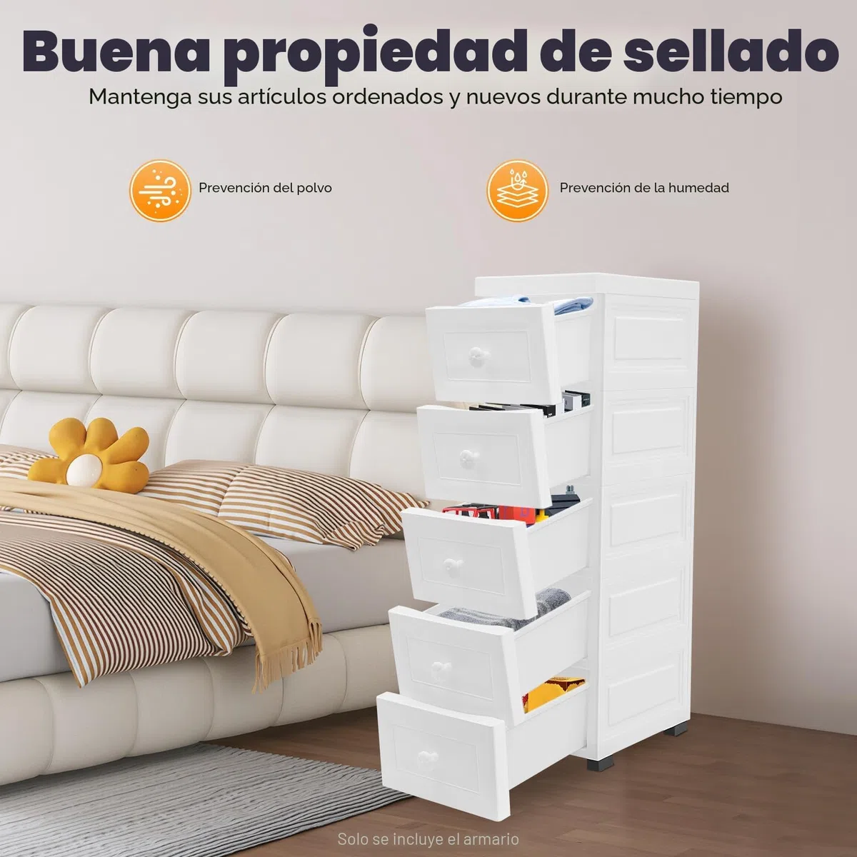 Armario de 5 compartimentos estrecho con compartimentos y ruedas, de plástico, para ahorrar espacio, para baños pequeños, 25 x 34 x 82 cm
