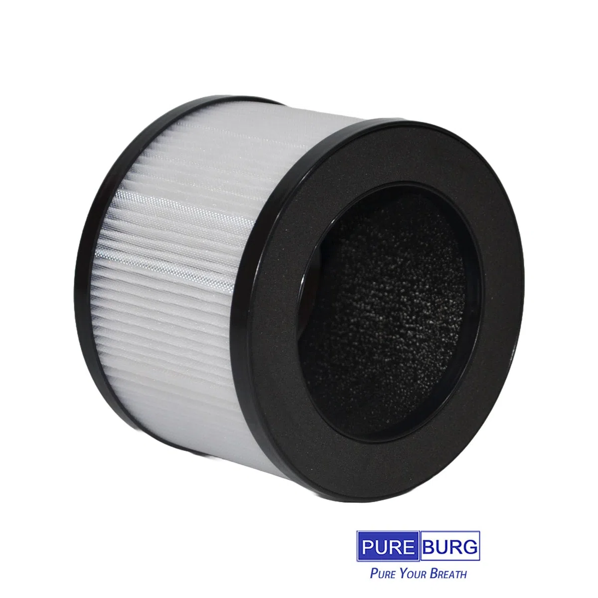 PUREBURG Filtro de repuesto compatible con purificador de aire AROEVE JH12 JH01A, paquete de 2 unidades H13 True HEPA carbón activado de 3 etapas de filtración de aire, purificación de polvo, VOCs
