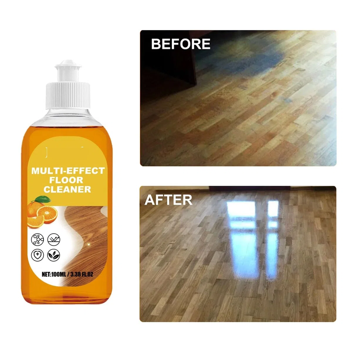 Limpiador de manchas for pisos de madera, abrillantador for pulido de azulejos, detergente for eliminar la suciedad del piso, Compatible con aspiradora Dreame W10 Pro / D9 Max / L10 Pro/ H11 Max(100ml