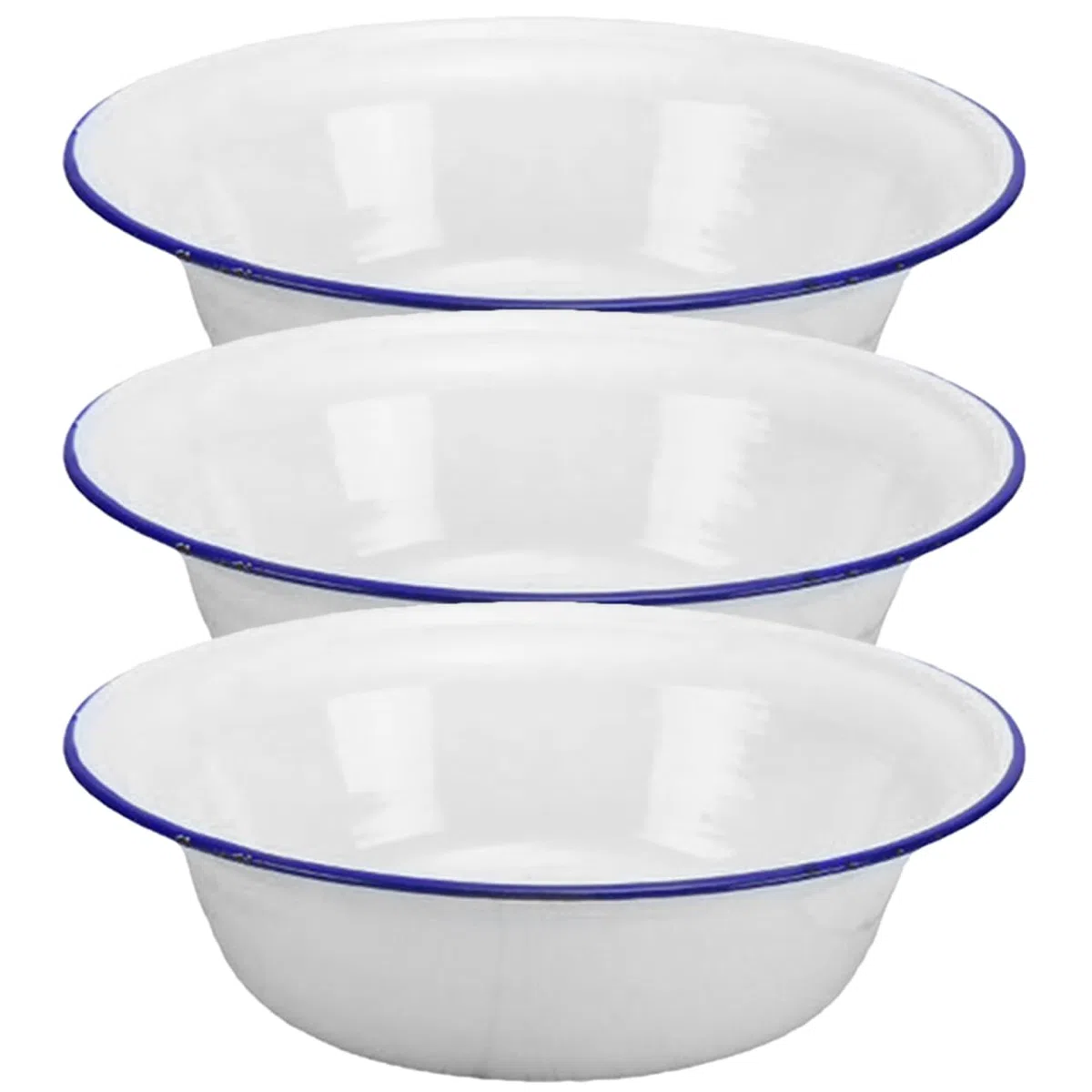 3 Piezas Cuenco Esmaltado Vintage 6.29In Multiusos para Sopa Ensalada Y Cocina Al Aire Libre