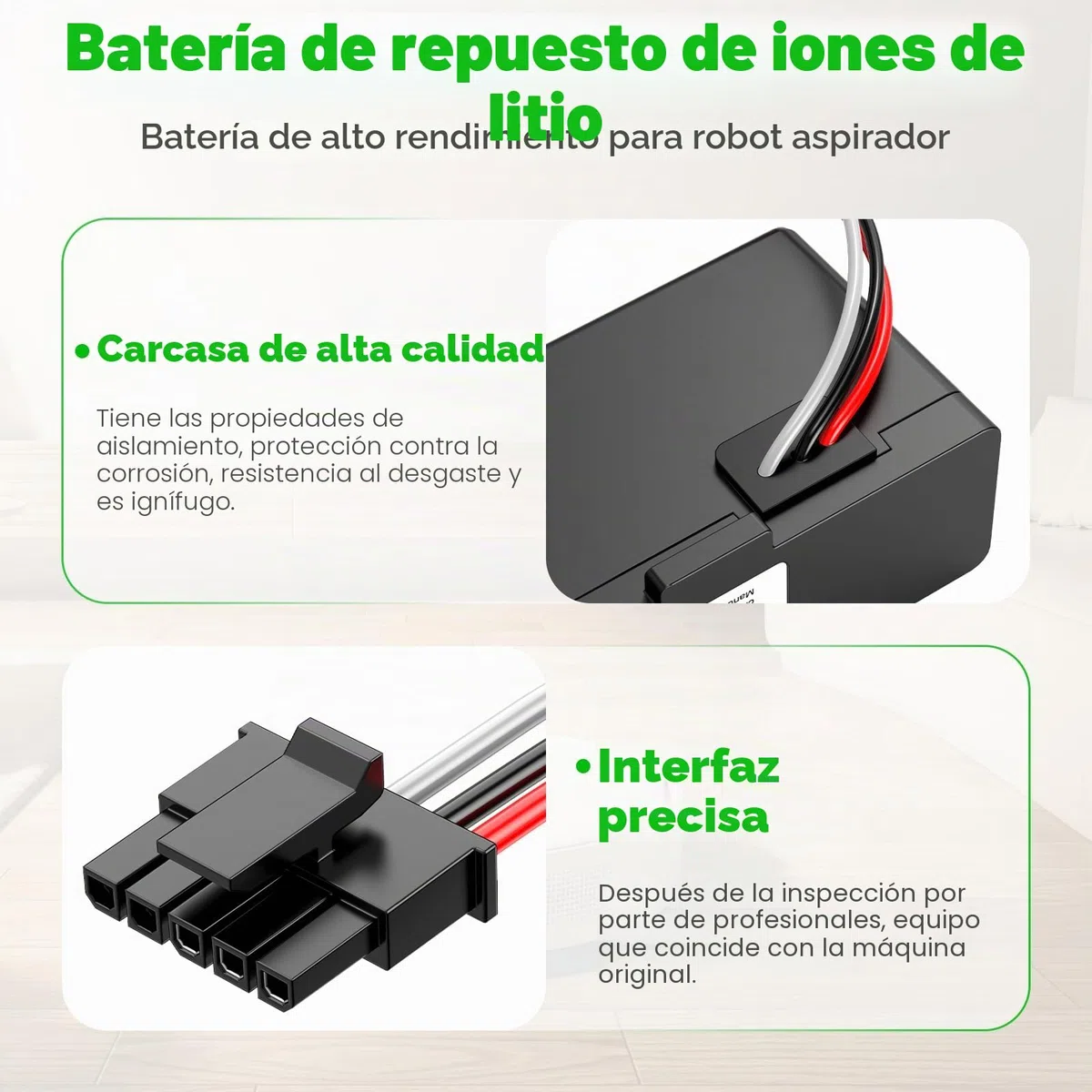 LabTEC Batería para Xiaomi Mop 2S, 14,6 V, 6500 mAh Batería de repuesto para Mop Pro, Mop P, Aspirador robot Xiaomi Mijia STYTJ02YM / XMSTJQR2S