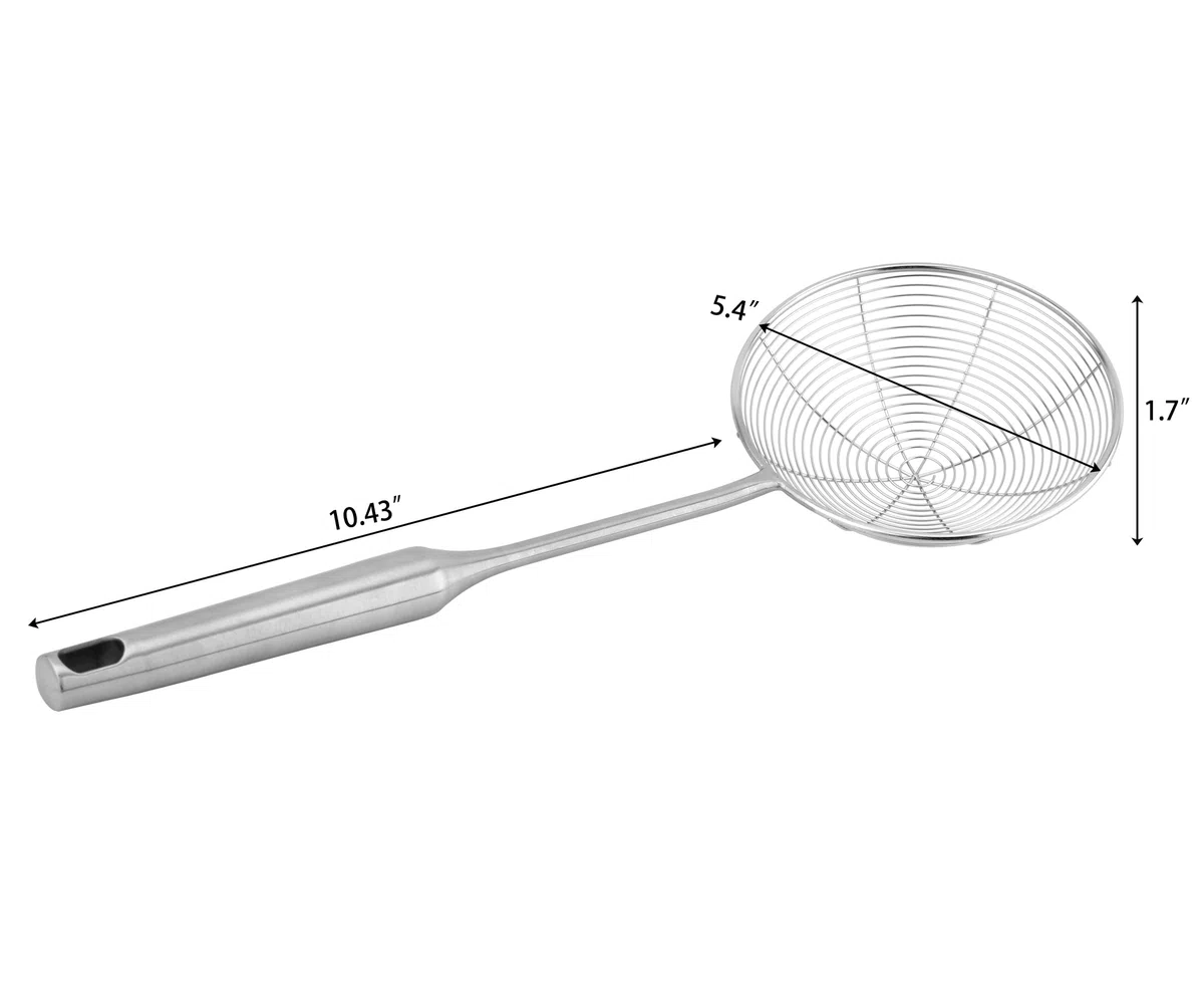 Colador de araña de acero inoxidable 304 para cocinar y freír, utensilios de cocina, colador de alambre, cuchara coladora de pasta, 5.4 pulgadas