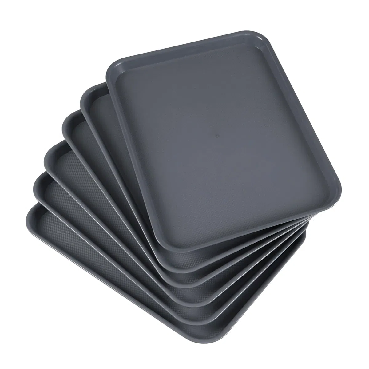 Juego de 6 bandejas para Servir cenas/Bebidas, bandejas Grandes para Servir, bandejas de plástico, Gris