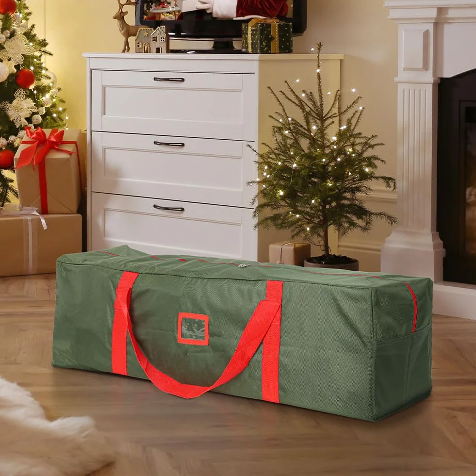 OUSFOT Bolsa para Árbol de Navidad, Bolsa Porta Árboles Impermeable de 180 cm en Tela Oxford 1680D con Asas Reforzadas y Resistentes, para Guardar Adornos Navideños