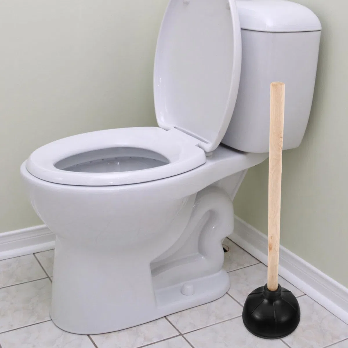 IMIKEYA Desatascador de Inodoro Mango de Madera Herramienta de Limpieza para Baño para Desatascar Fregaderos y Baños Casa Oficina y Hotel