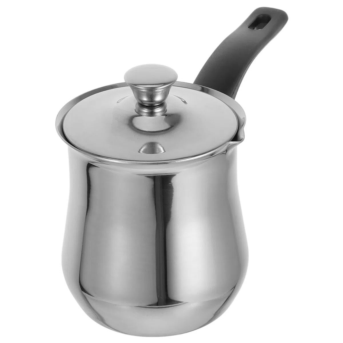 UKCOCO - Cafetera turca de acero con tapa y asa para preparar café té y leche compatible con placas de inducción y Stovetop
