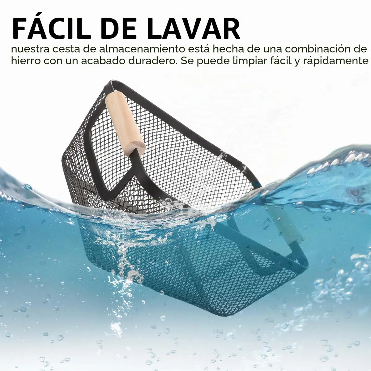 Cestas De Alambre, 2PC Cestas De Almacenamiento De Metal Negro Cesta De Cocina Con Asas De Madera Frutas Organizador Colgante Multifuncional Cestas De Estante Para Cocina Despensa Baño Dormitorio