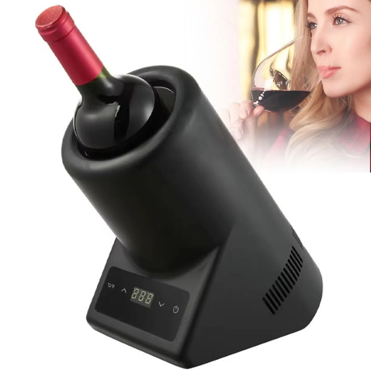 Mini Enfriador Eléctrico De Botellas De Vino, Enfriador Rápido De Champán para Bebidas, Vino Tinto O Blanco De 750 Ml, para Amante del Vino