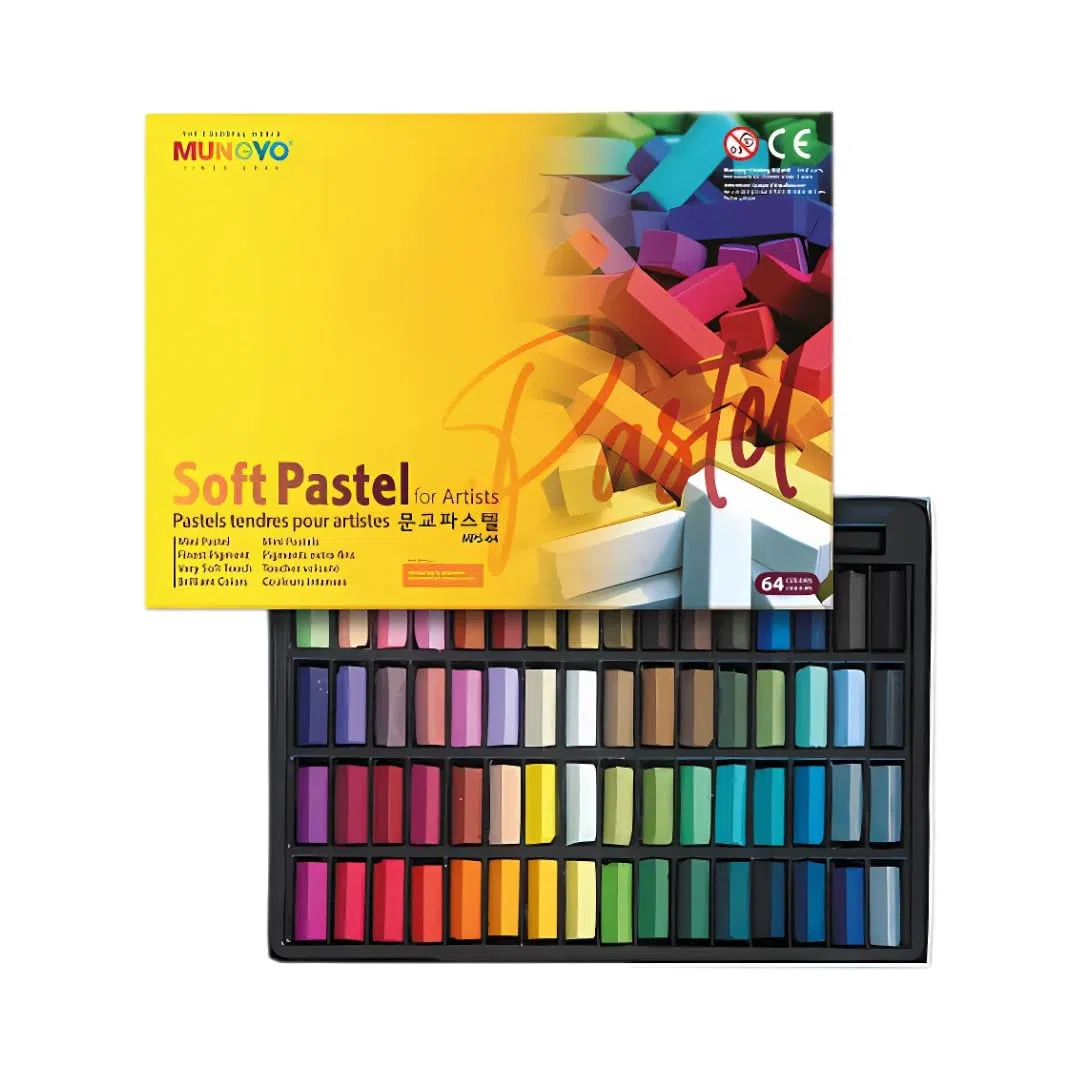 Juego de 64 tizas de colores variados de Mungyo, colores pastel, no tóxicos (B441R078-7003A)
