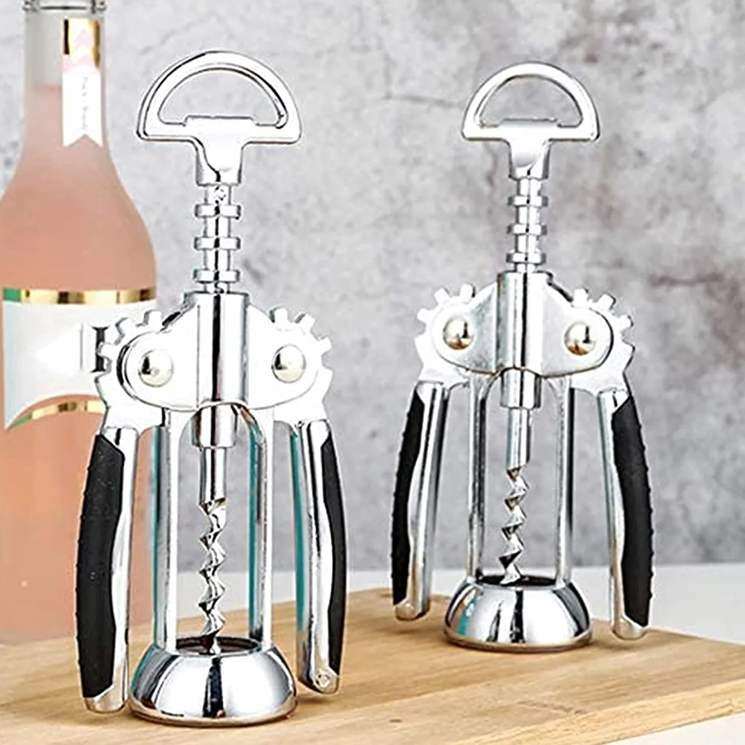 sacacorchos, El mejor abridor de botellas de vino for camareros y camareros profesionales. Abridor de vino con doble bisagra The Wing Corkscrew