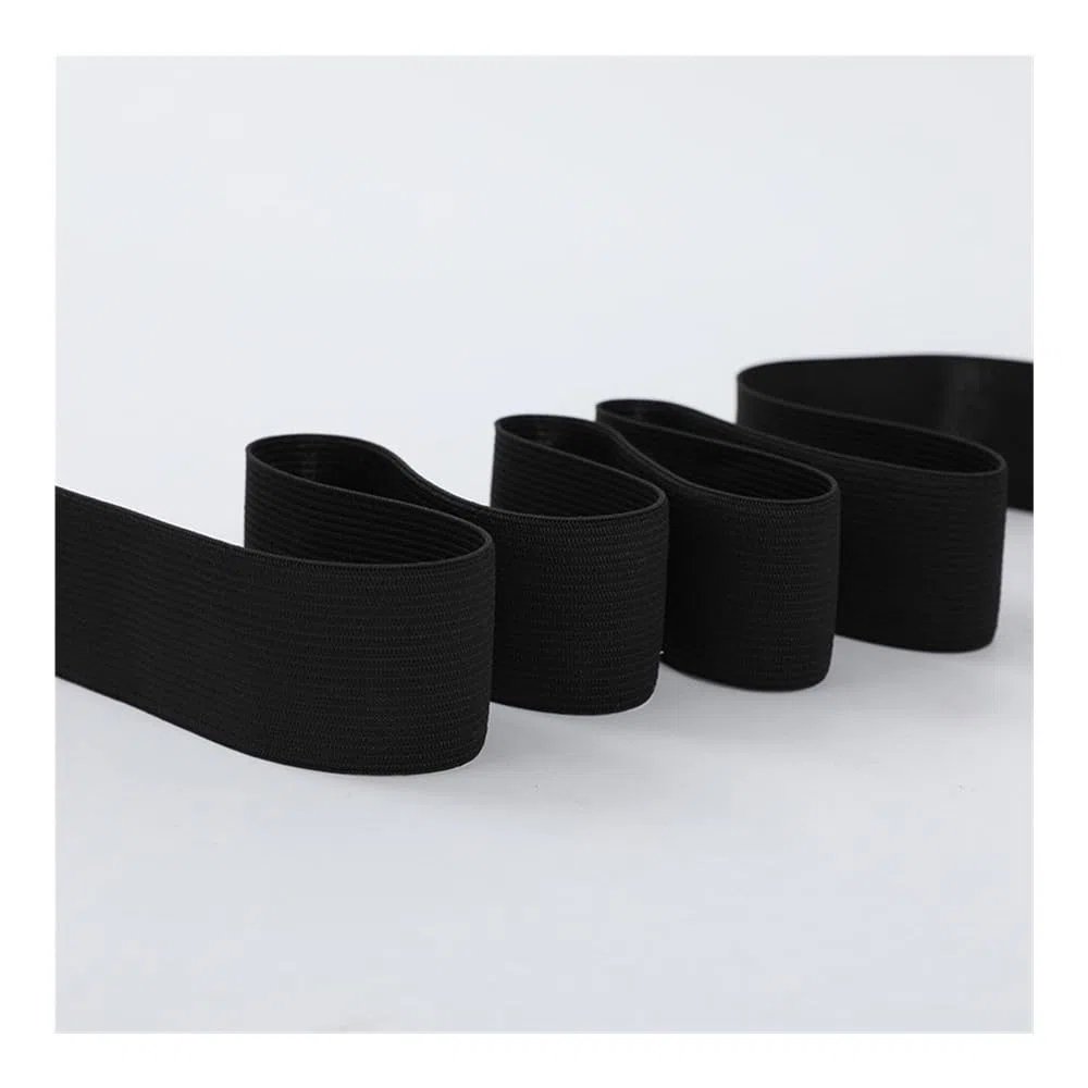 Banda elástica de ganchillo en blanco y negro de varios tamaños, de látex de alta elasticidad, banda elástica de punto, banda elástica de goma, accesorio de costura (blanco, 10 m_40 mm)