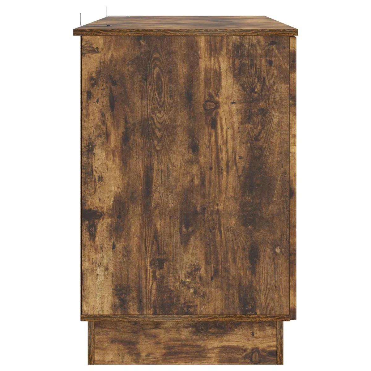 Escritorio de madera de roble ahumado, 142,5 x 50 x 75 cm, mesa de trabajo para ordenador portátil, mesa de escritorio, escritorio de pie secretario, gaming, aprendizaje, jugar, oficina en