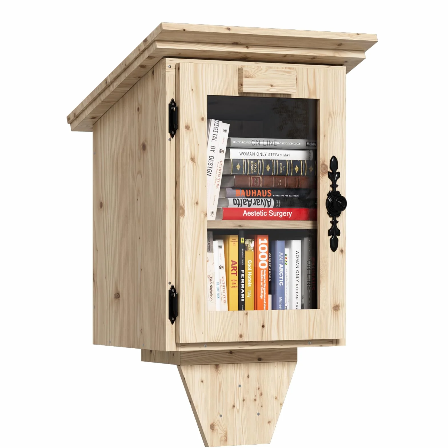 MSFE Librería Infantil con Forma de Casa,Pequeña Caja de Biblioteca Exterior de Doble Capa,Pequeña Caja de Biblioteca Gratuita Impermeable,Kit de Bricolaje para Estante Colgante para Compartir Libros