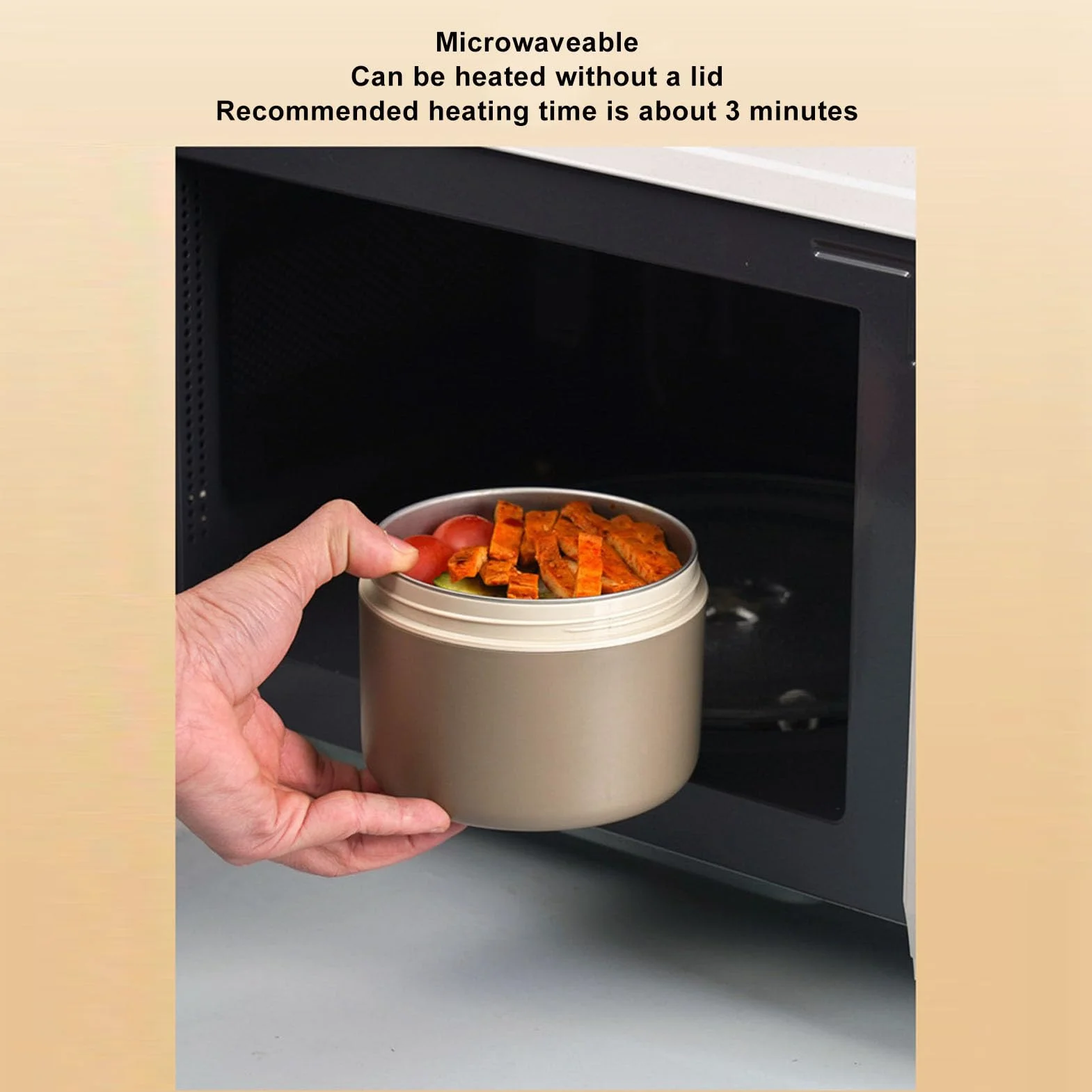 SIXRUN Contenedor de Almuerzo Aislado, Contenedor de Alimentos Aislado de Acero Inoxidable 304 con Tapa y Bolsa Térmica, Caja Térmica Redonda a Prueba de Fugas Mantiene la Comida Caliente de 4 a 5