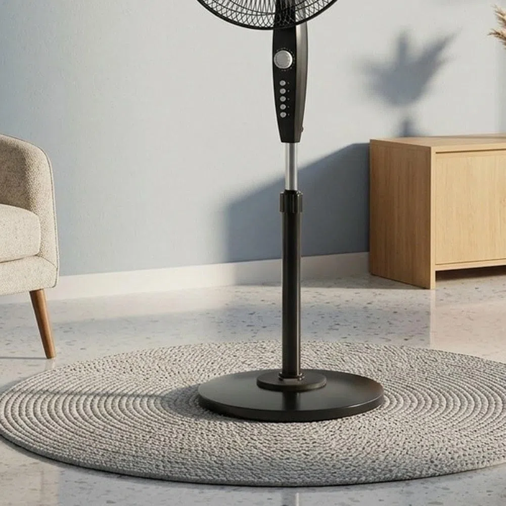 Accesorios para la base del ventilador de suelo, base redonda de plástico para ventilador de suelo, estable y ponderada, reemplazo para uso residencial y comercial (blanco)