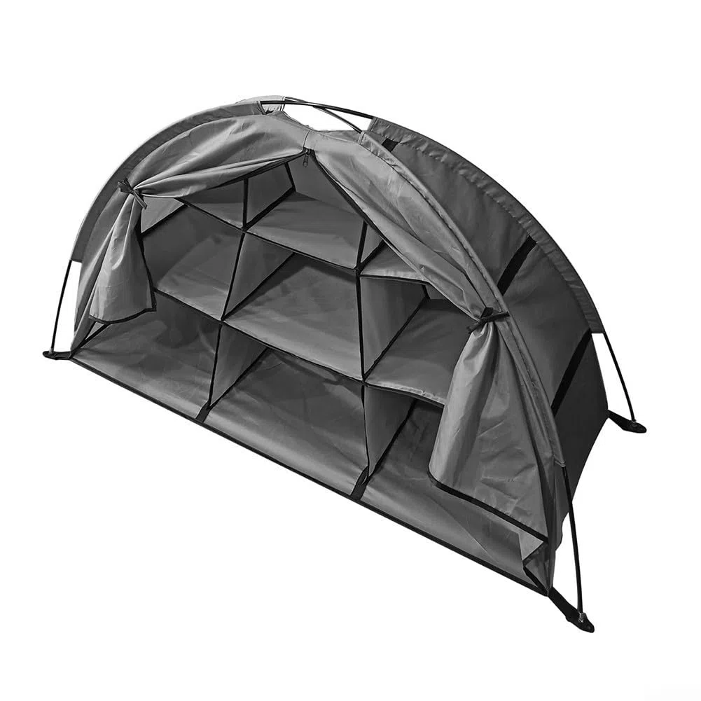 Solución de almacenamiento de 9 estantes para exteriores para zapatos y ropa, ligera e ideal para acampar y organización de caravanas