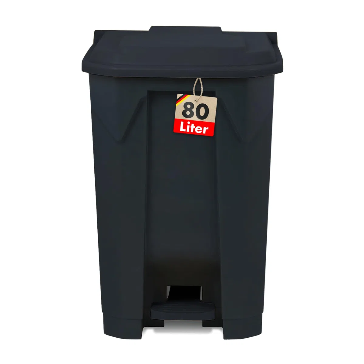 Floordirekt Cubo de basura de 80 litros con tapa gris para cocina y oficina. sistema de separación de basura. cubo de basura con pedal con mecanismo step-on