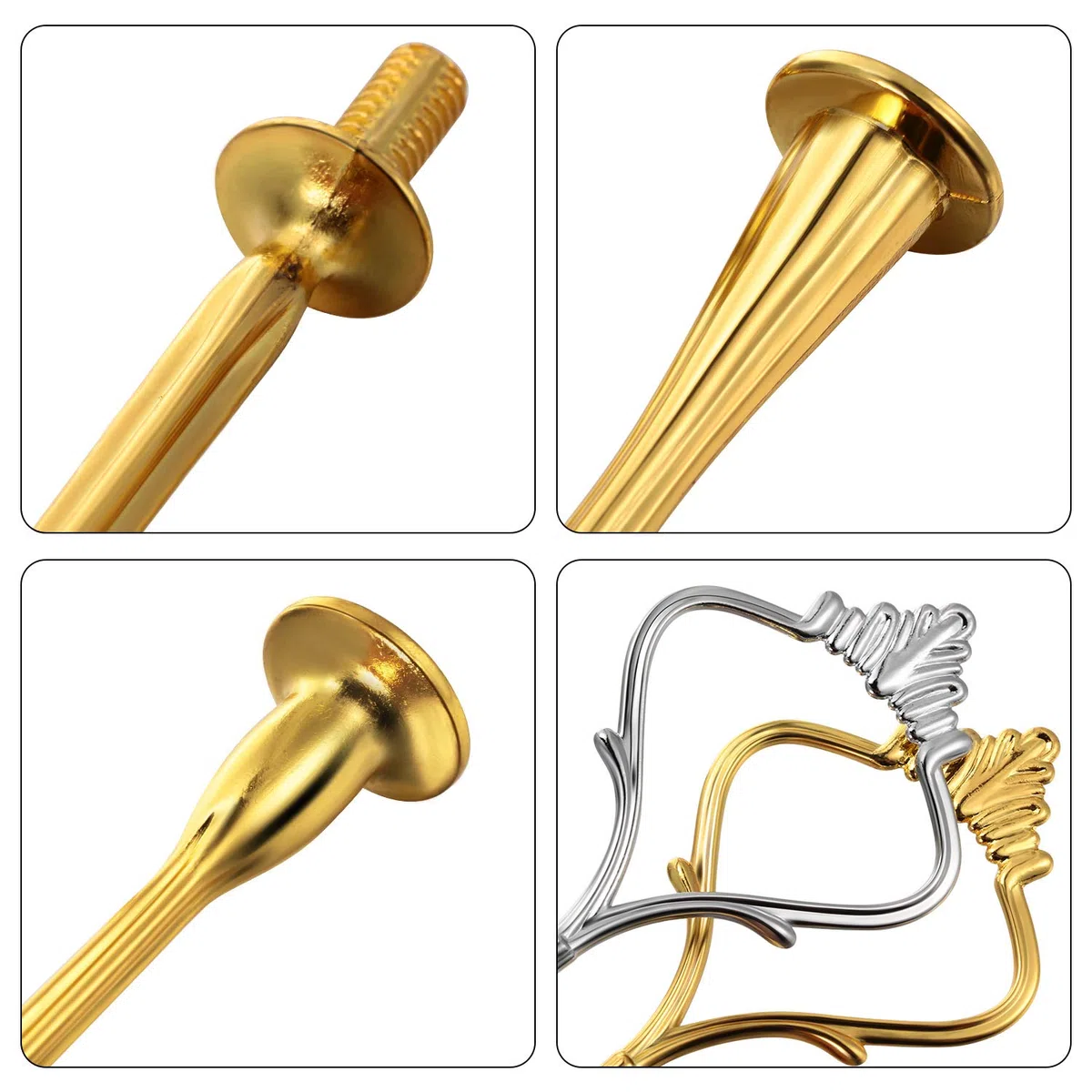 Juego de 6 accesorios de hardware para soporte de torta, corona de 3 niveles, soporte de hardware para manualidades de resina, bricolaje para hacer magdalenas