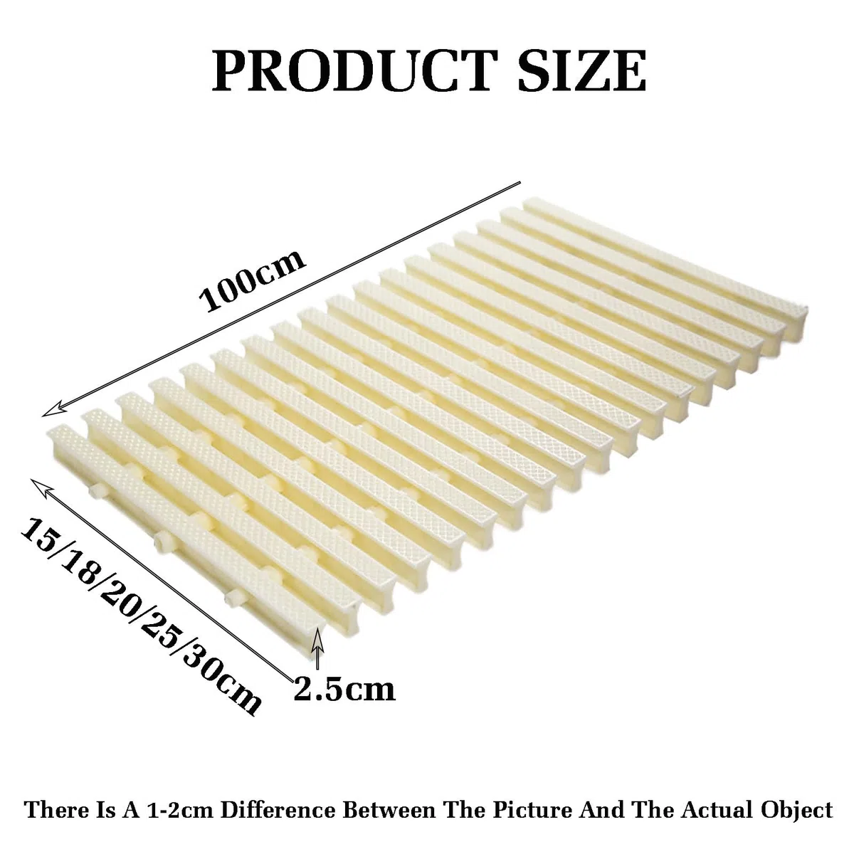 Rejilla de desagüe para Piscina - 10 Piezas de plástico ABS, Filtro de canaleta de desbordamiento para desagües de Agua Interiores/Exteriores, 15 x 100 cm, solución Protectora de desagüe.