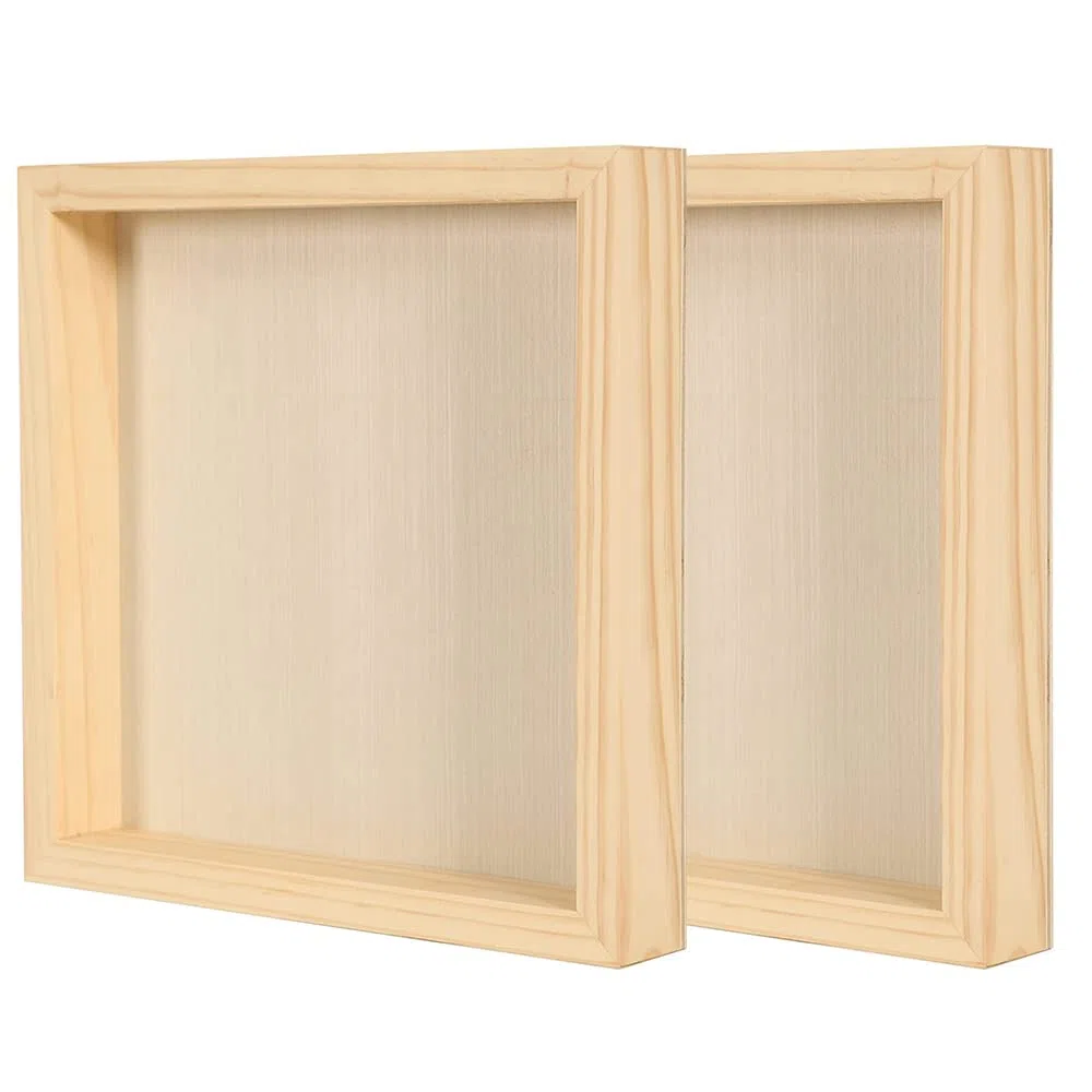 Paquete de 2 paneles de madera sin acabar, lienzos de madera para pintura, vertido, arte, uso con aceites acrílicos, 30 x 30 cm