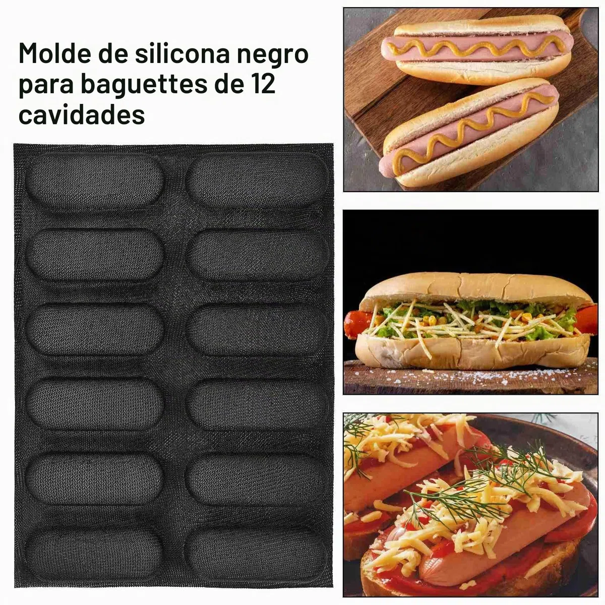 Molde de pan francés antiadherente perforado molde de pan, molde para hornear