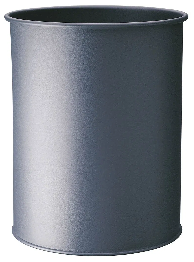 Durable 330158 Papelera de metal redonda de 15 litros, antracita