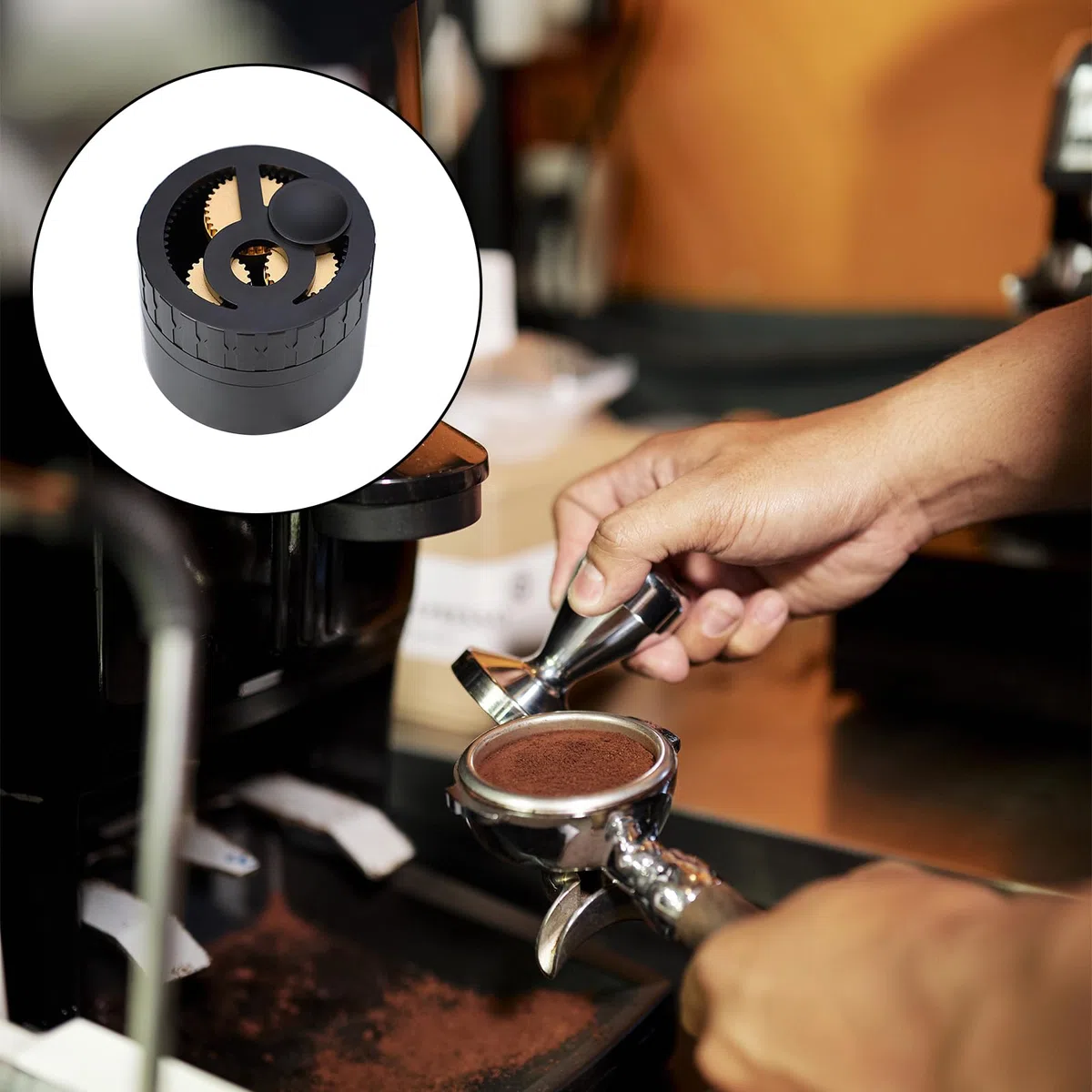 Herramienta De Distribución De Espresso, Herramienta WDT Compatible Con Mango De 58mm Distribuidor De Espresso Con Engranaje Giratorio Herramienta Wdt Suave Accesorio Esencial MáQuinas De Espresso