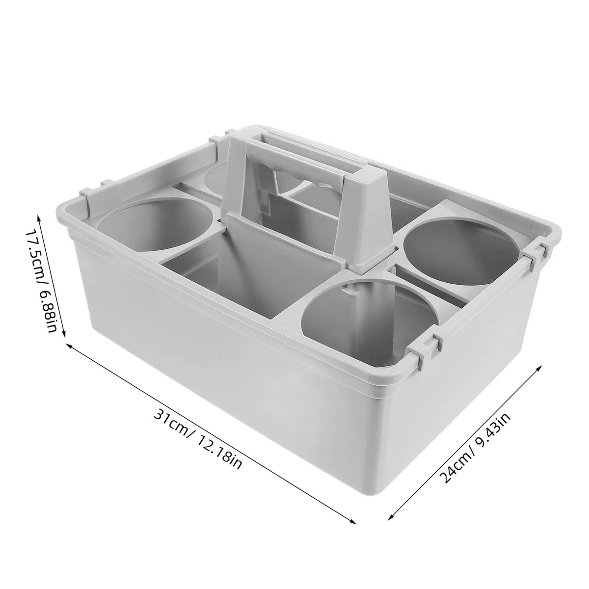 NUOBESTY Cesta para Artículos de Limpieza de Plástico Asa y 2 Compartimentos Organizador Multiusos para Almacenamiento y Transporte Hogar y Hotel