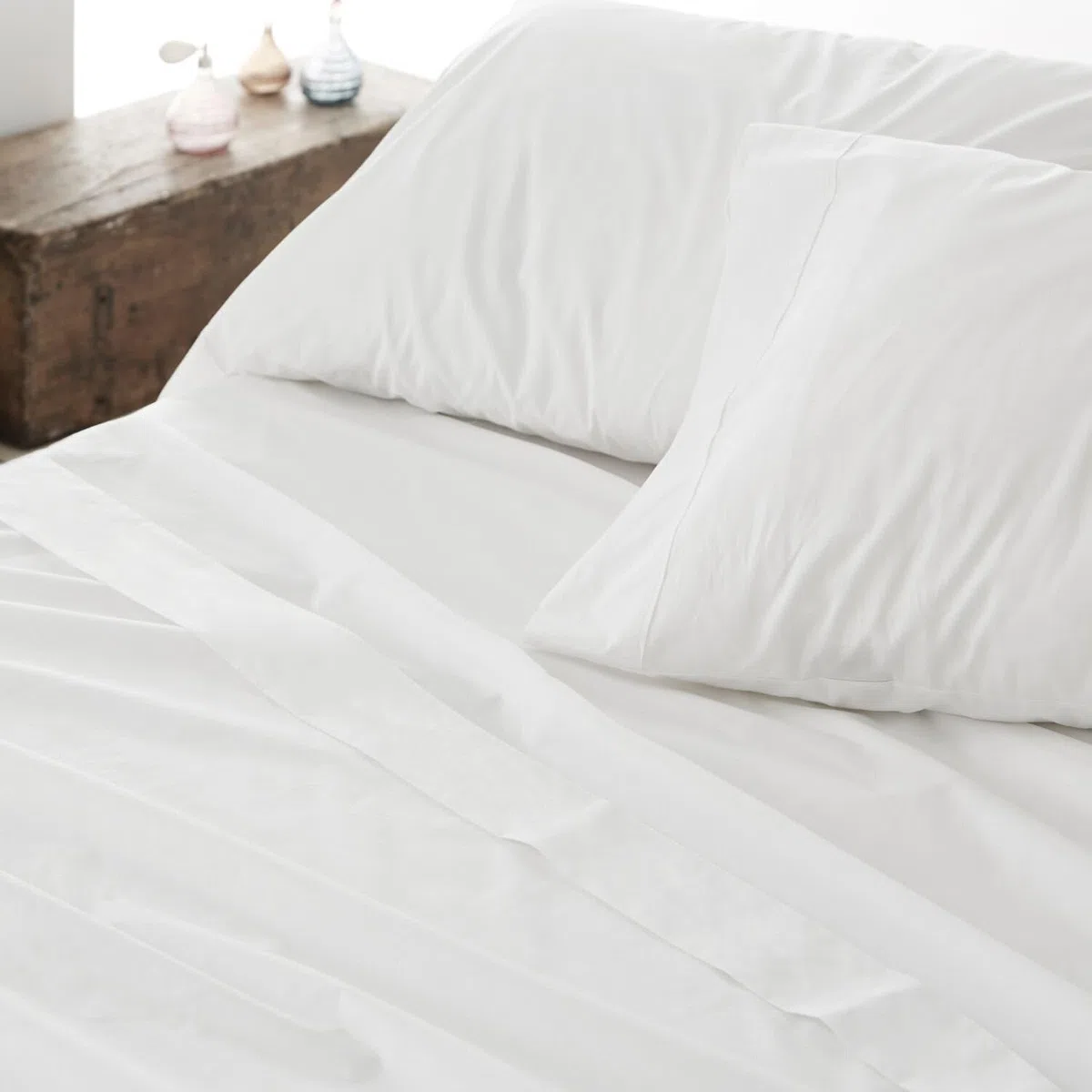 Burrito Blanco Sábanas de Hostelería | Juego de Sábanas 150x190/200 | Ropa de Cama 50% Algodón-50% Poliéster | Fácil Planchado | Color Blanco | Disponible en Más Medidas