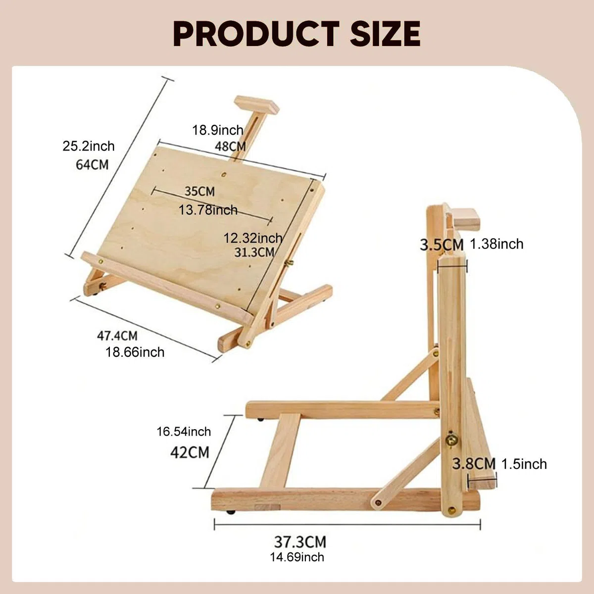Caballete de Pintura de Mesa, Mesa de Dibujo Plegable, Soporte de Dibujo Portátil, Tablero de Dibujo para Pintores Y Adultos