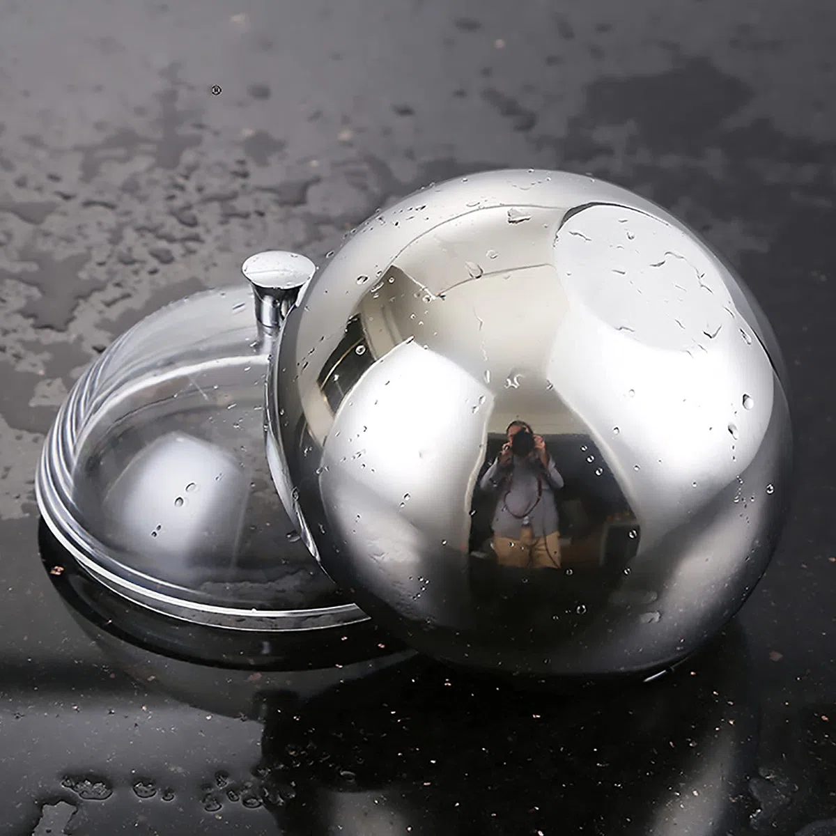 Cubitera térmica con Pinzas y Tapa, Cubo de Hielo en Forma de Bola para Bar, Cubos de Hielo para Acampar