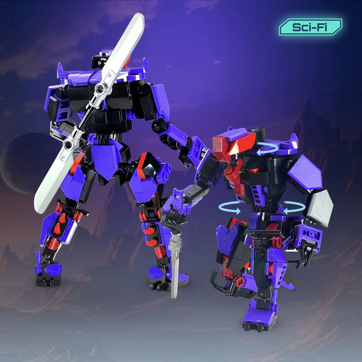 MyBuild Sci-Fi Void Talon 5026 - Unidad de villano Mech con cuchillas dobles | Modelo de robot articulado | A partir de 14 años