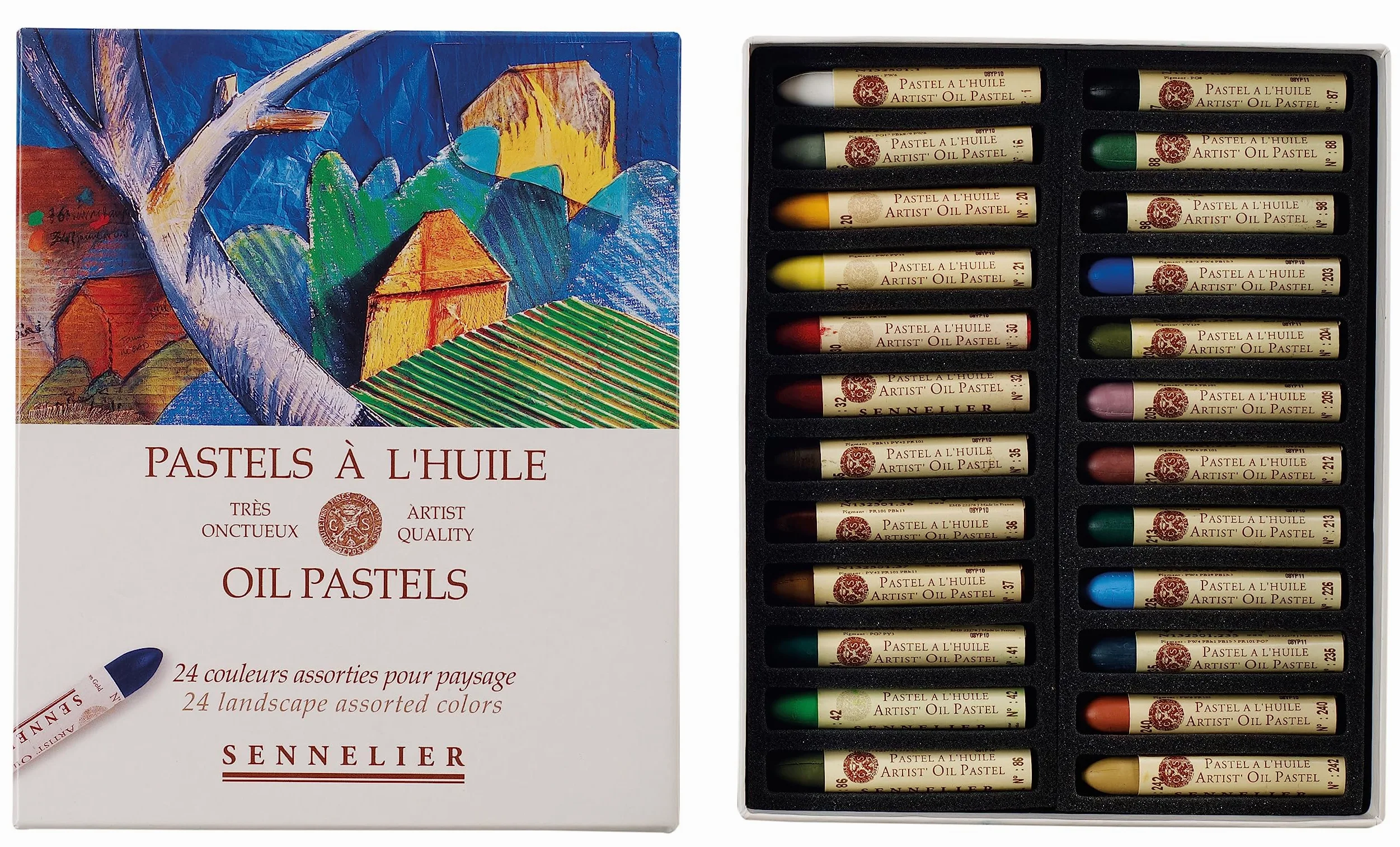 SENNELIER Juego de pastel al óleo, 24 unidades (paquete de 1), paisaje