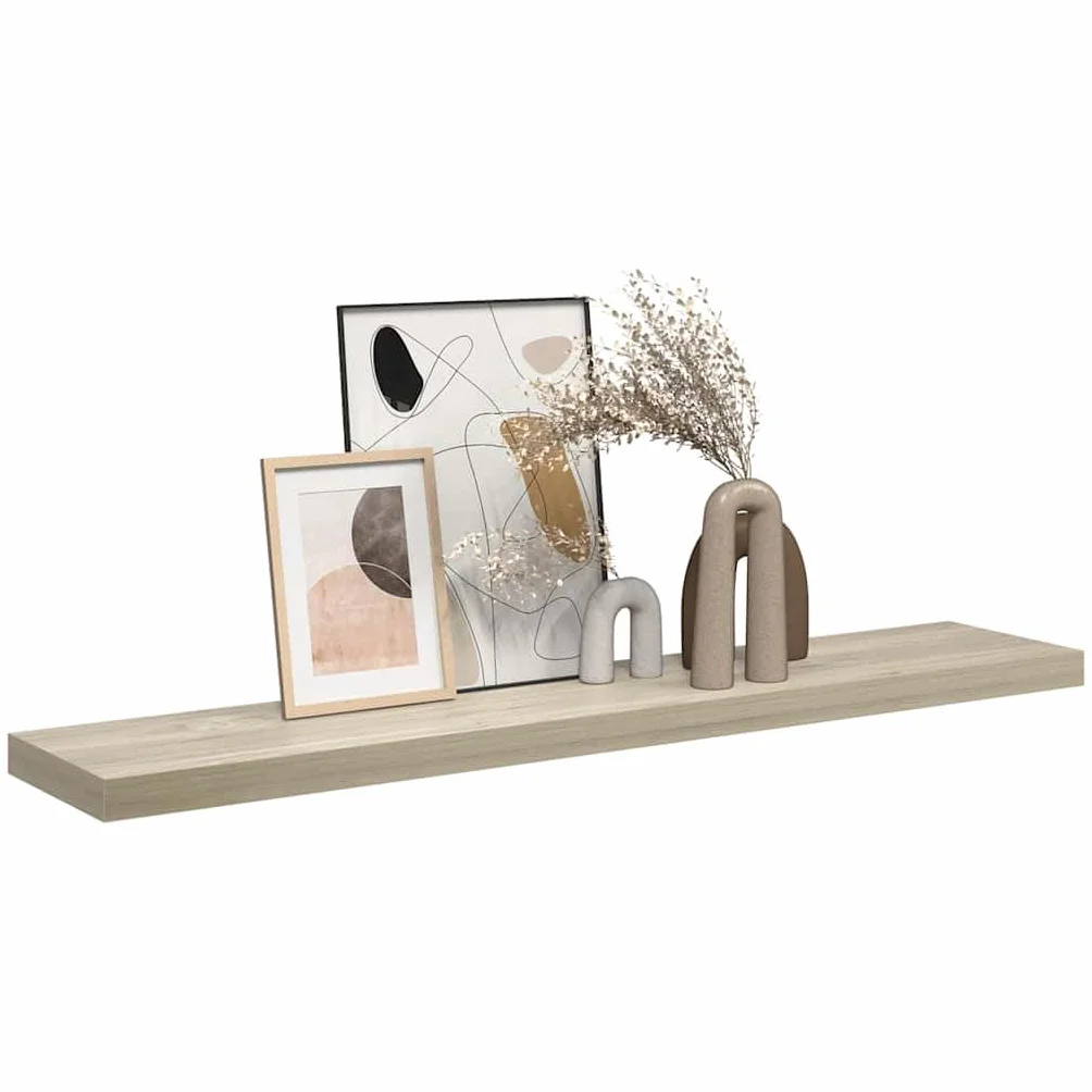 Estantería flotante de 120 x 23,5 x 3,8 cm, madera de roble MDF y metal, con sistema de fijación invisible, soporta hasta 10 kg, para salón, pasillo, dormitorio