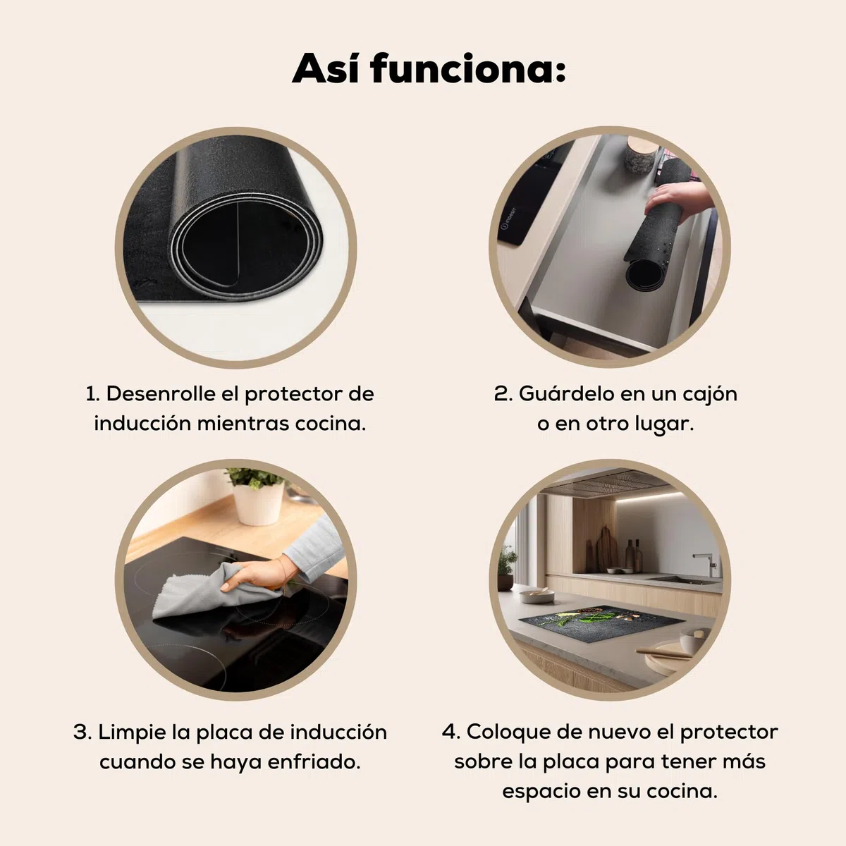 KitchenYeah© Cubre Vitrocerámica - Protector Vitroceramica Induccion 60x52 cm - Tapa Vitroceramica - Protector de Vitroceramica Lima - Hierbas - Especias - Verde - Gris - Hormigón