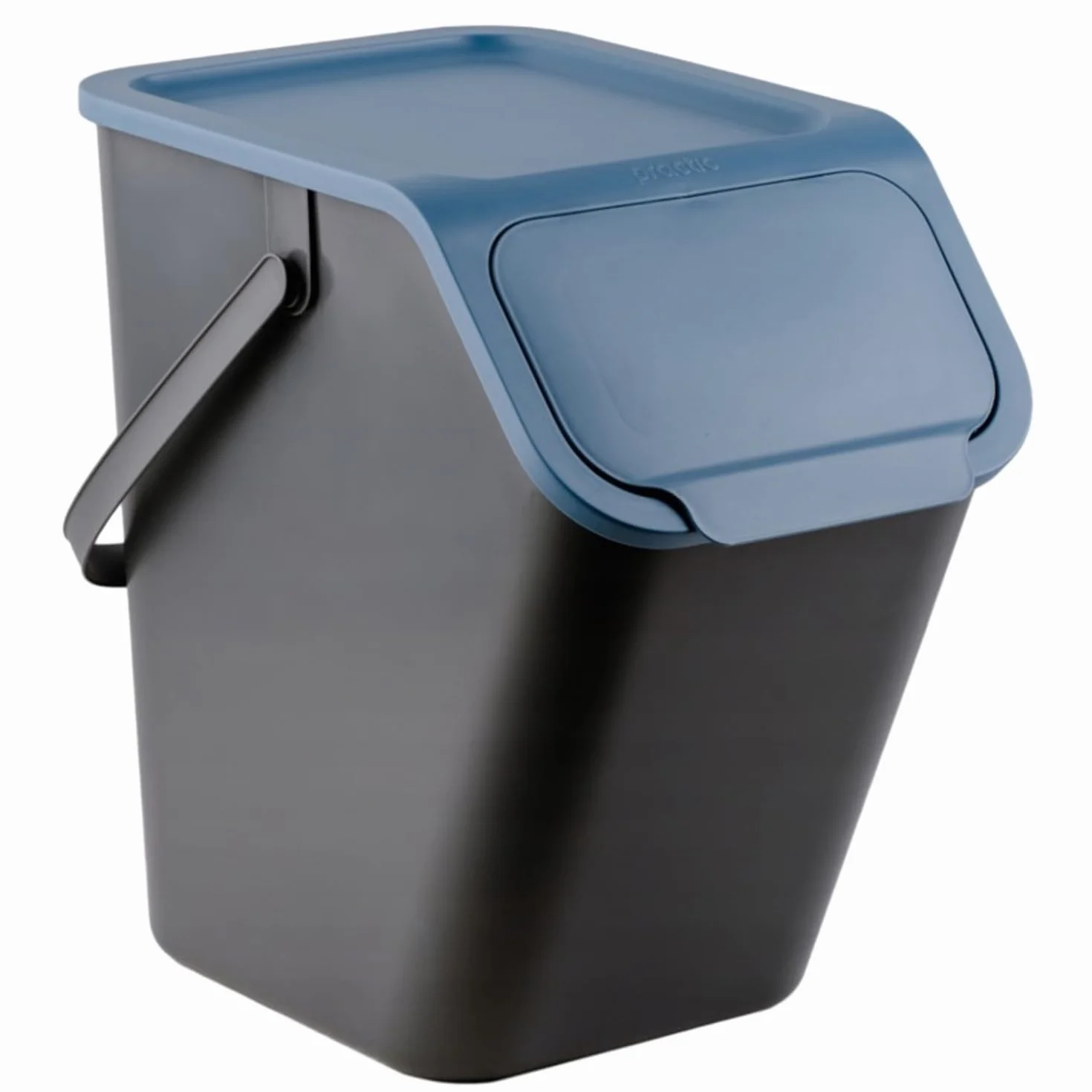 Practic Bini Juego de 3 Cubos de Basura, Cubos Apilables, Tapa con Sistema de Clic, Separación de Residuos de Cocina (3x25L + filtros)