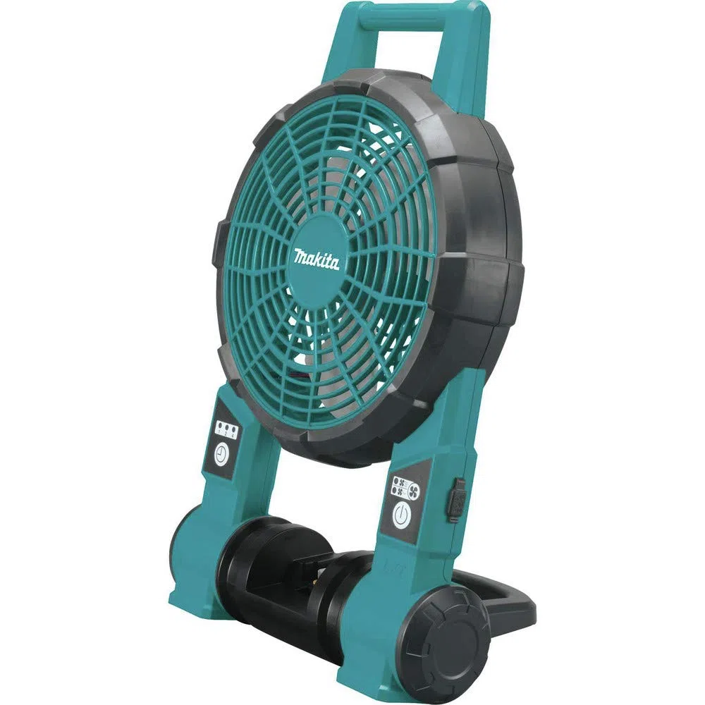 Makita DCF201Z ventilador industrial - Ventiladores industriales (Ventilador de pie industrial, Negro, Turquesa, 1,5 h, 3 h, 4 h, 0-45°)