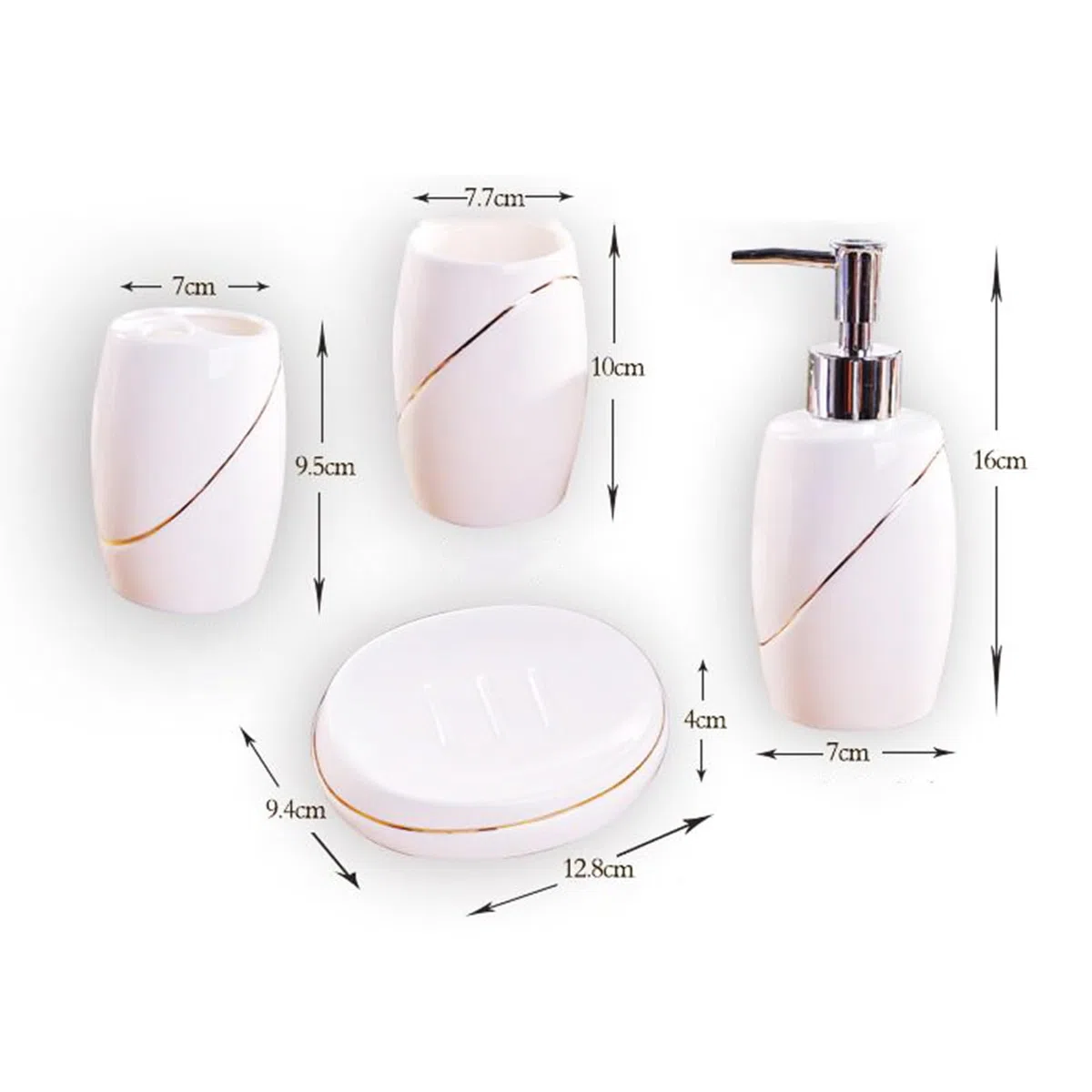 Juego de dispensador de jabón de cerámica, accesorios de baño con soporte para cepillo de dientes, jabonera, taza para cepillo de dientes para uso en apartamentos y hot