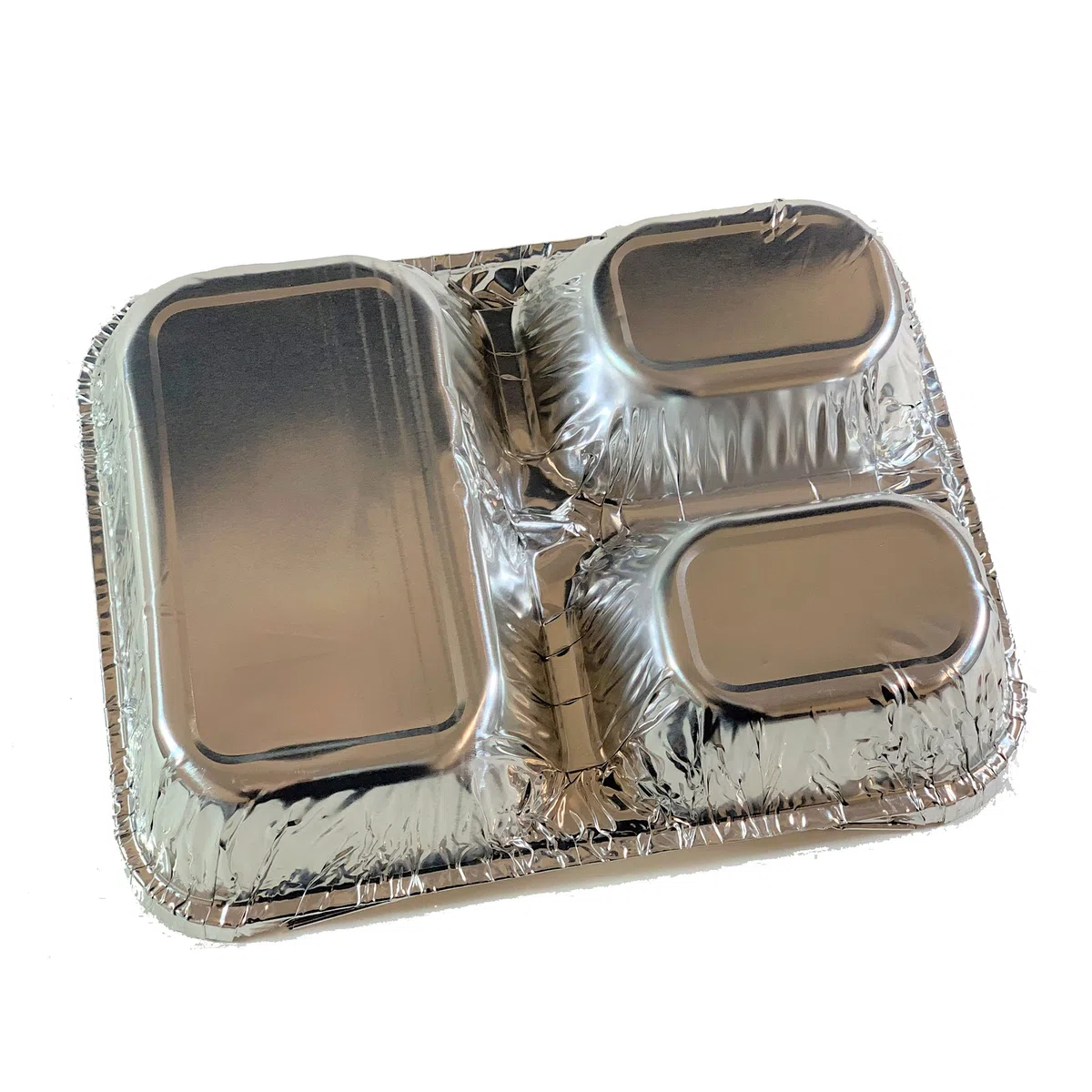 Bandeja desechable de aluminio con tapas de cartón (paquete de 20 juegos) – Bandeja de aluminio de 3 compartimentos