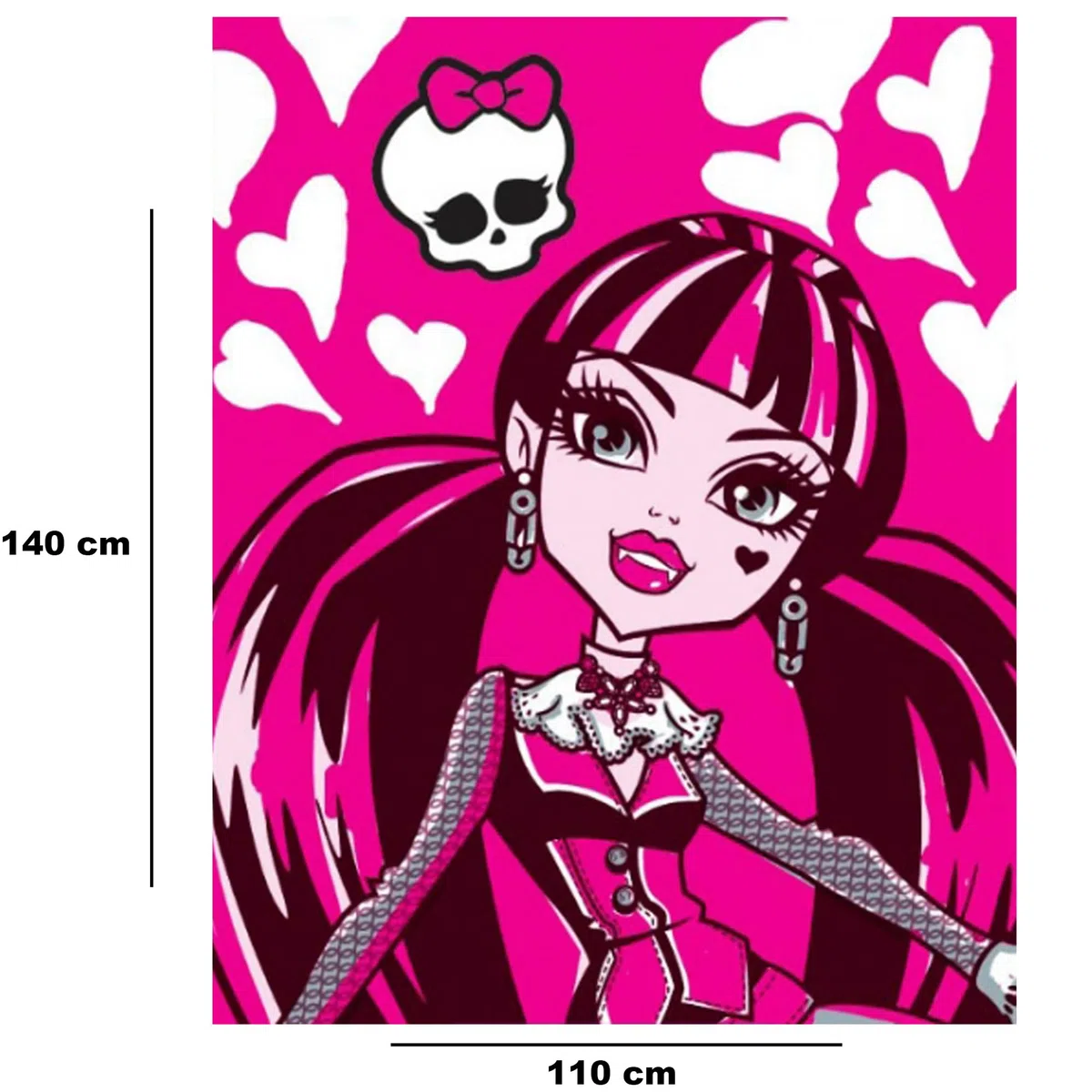 BERONAGE Manta infantil Monster High Beauty Pink 110 x 140 cm, manta de forro polar para sofá Draculaura Frankie Piedra Lagoona Blue Piraña Neptuna a juego con ropa de cama