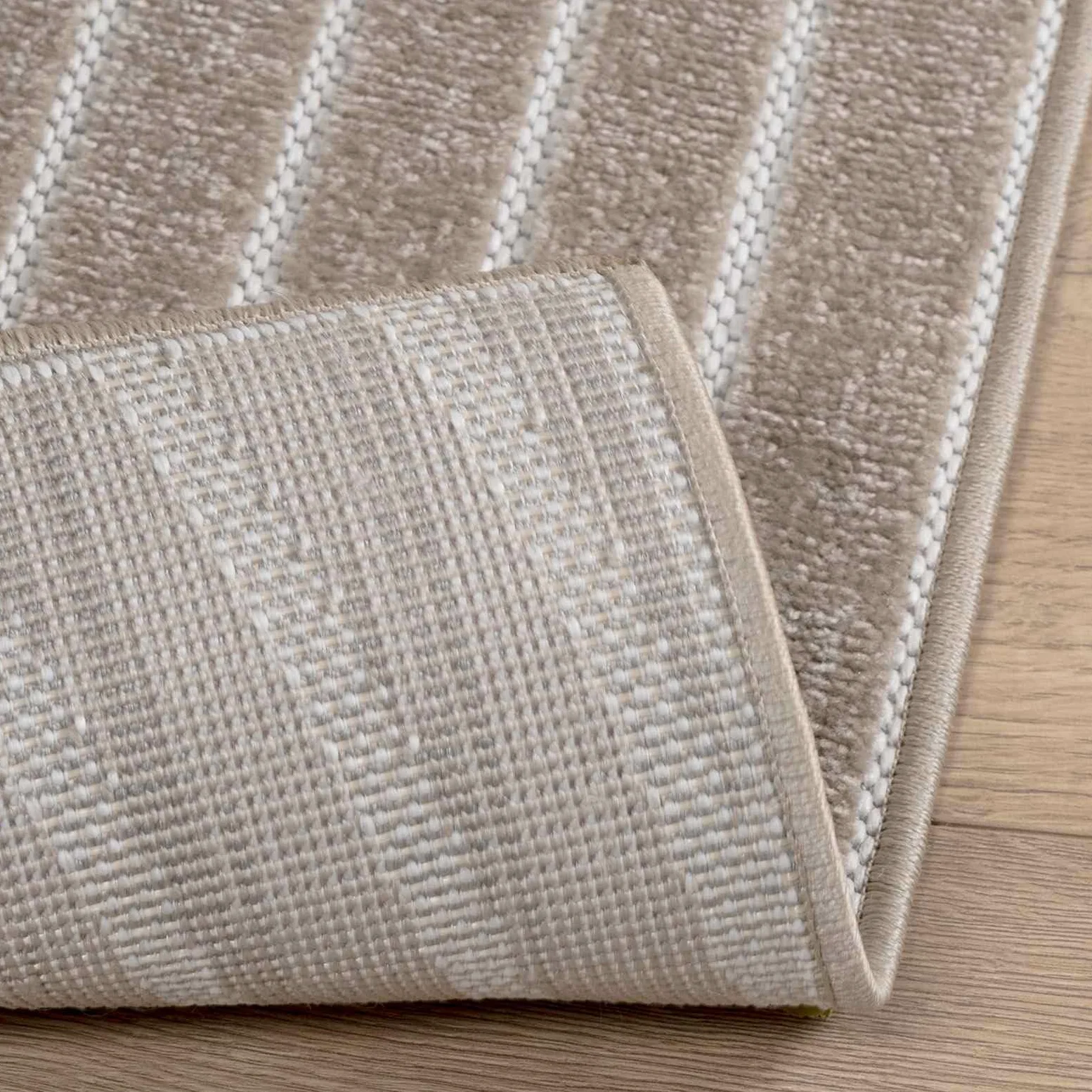 Alfombra Palmeras Beige 200 x 140 cm Poliéster Antideslizante Lavable para Salón Pasillo Terraza Moderna Suave Duradero con Amortiguación de Ruido