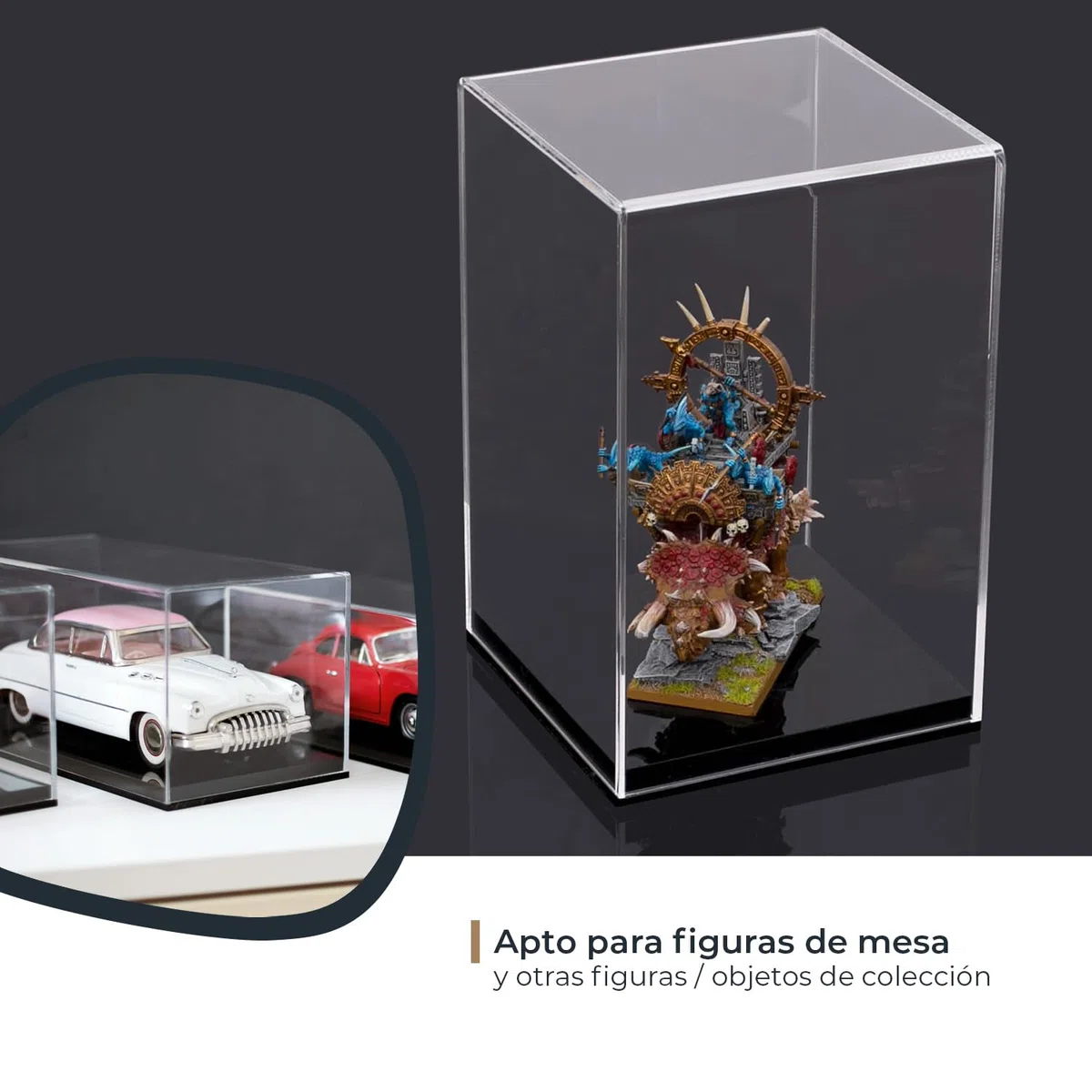 HMF Vitrina Expositora, Vitrina de Acrílico para Colecciones y Figuras | 14 x 14 x 22 cm